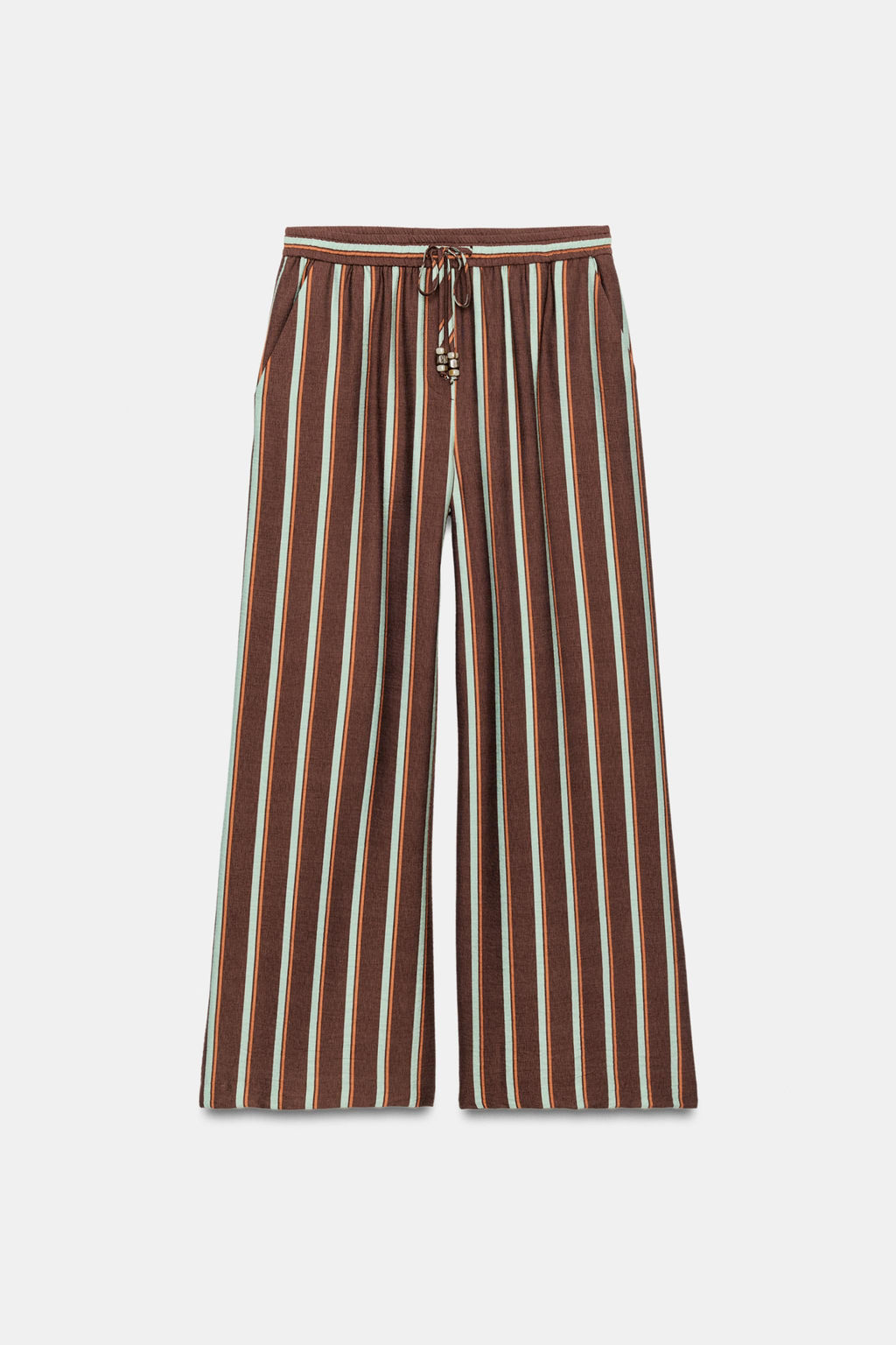 PANTAL?N ANCHO RAYAS / Rayas marrones - Zara фото 6