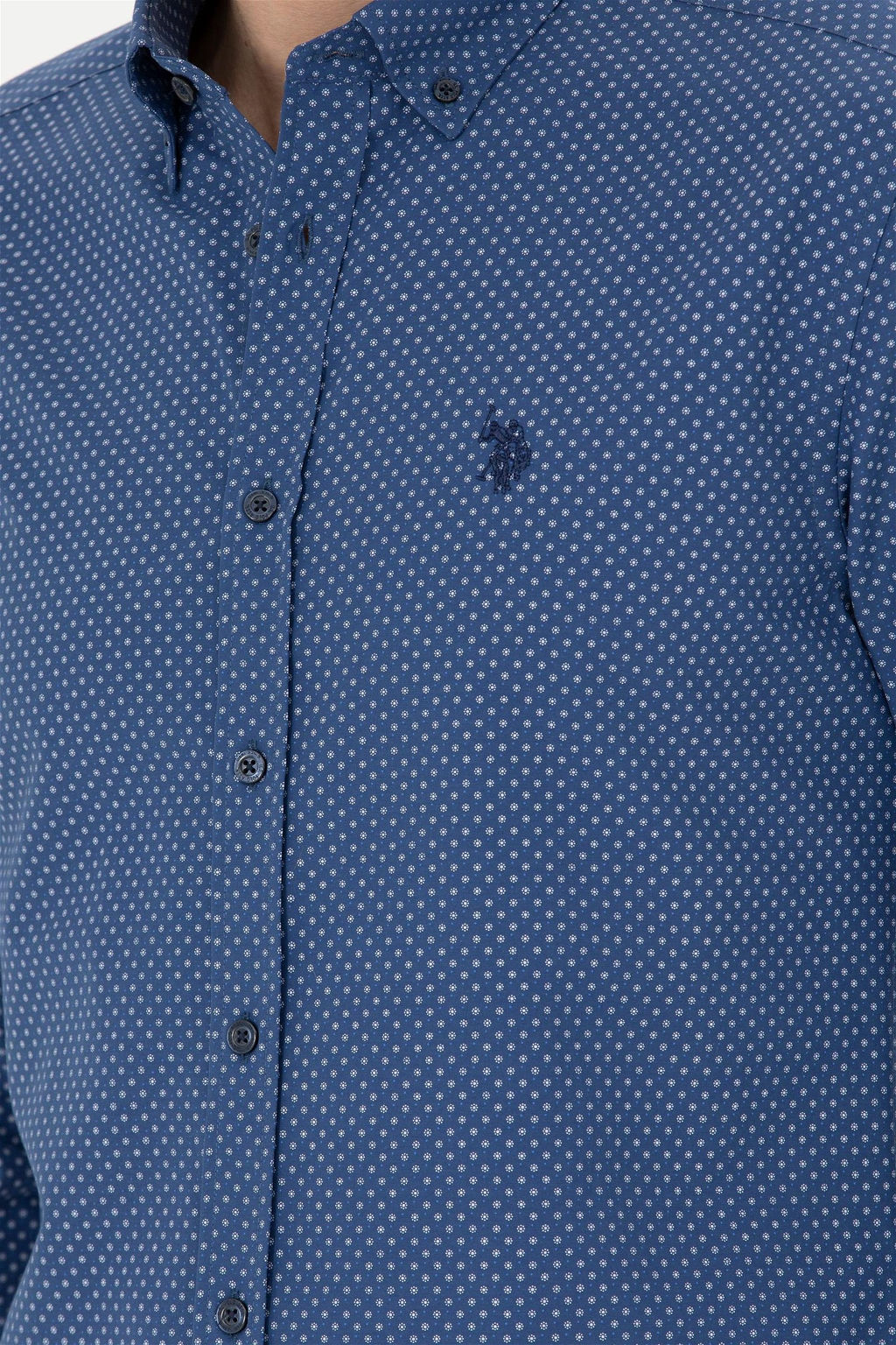 Мужская темно-синяя рубашка с длинным рукавом - U.s. polo assn фото 7