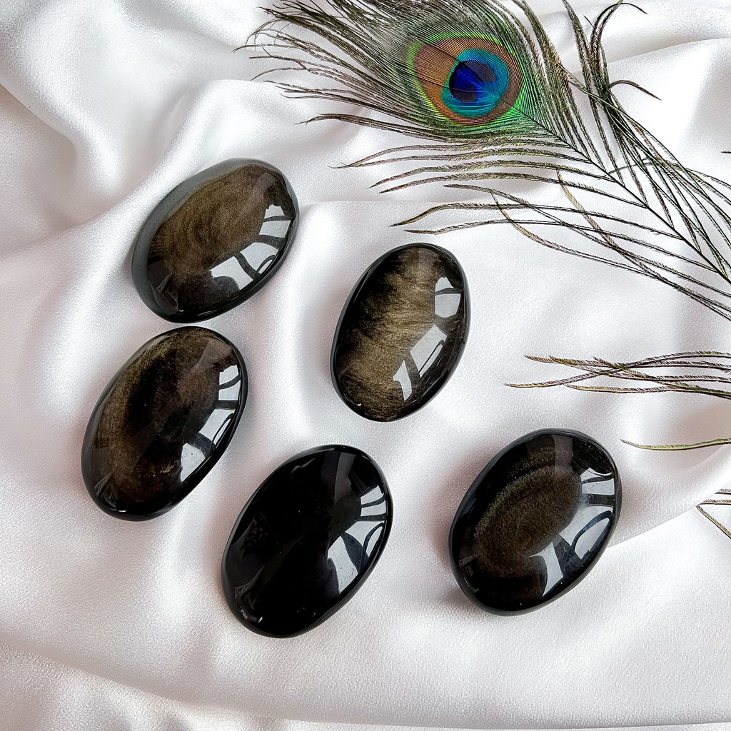 Галтовка из золотистого Обсидиана - Радуга самоцветов фото 2