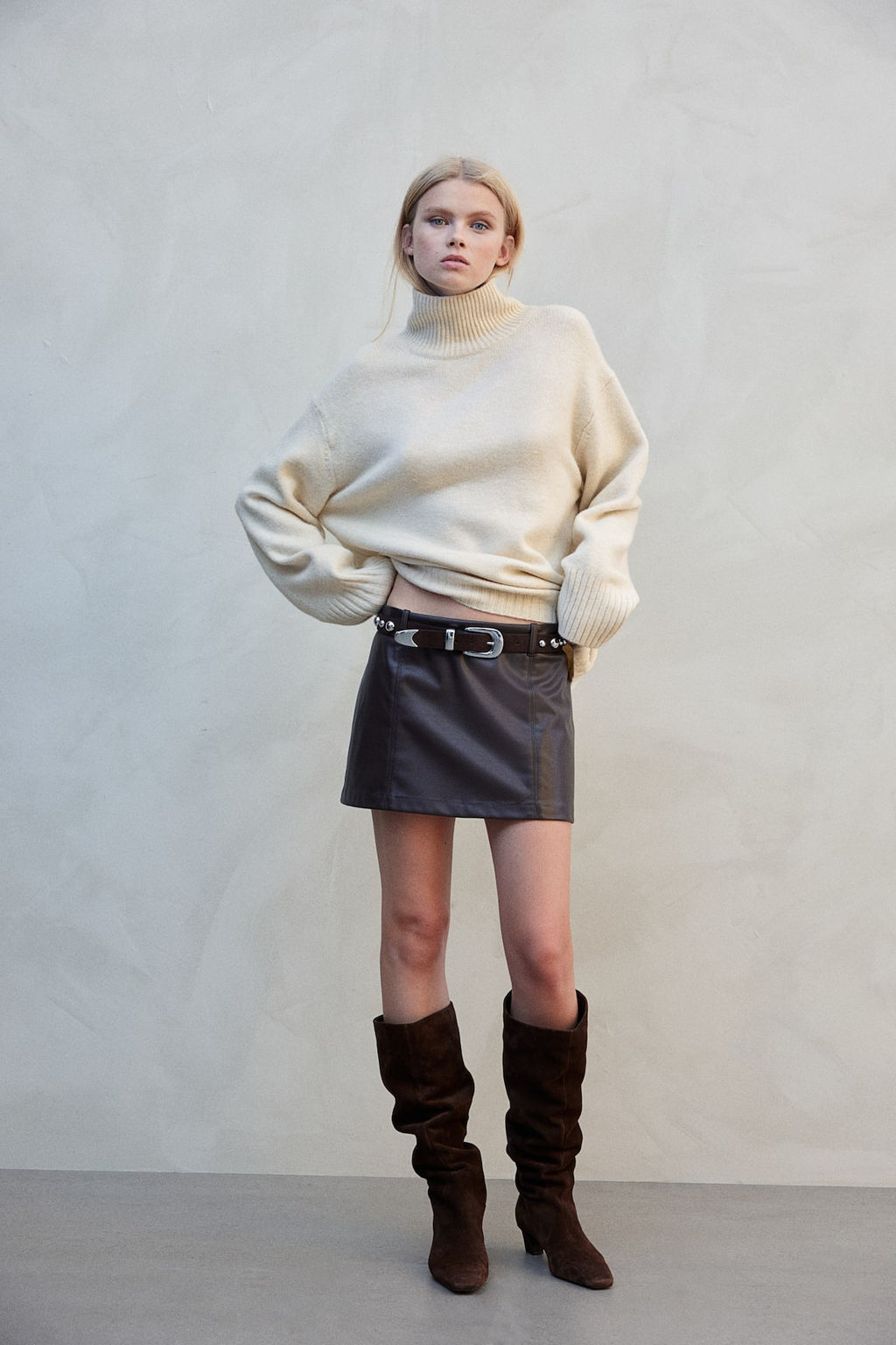 Jersey de punto fino con cuello perkins - H&m фото 3