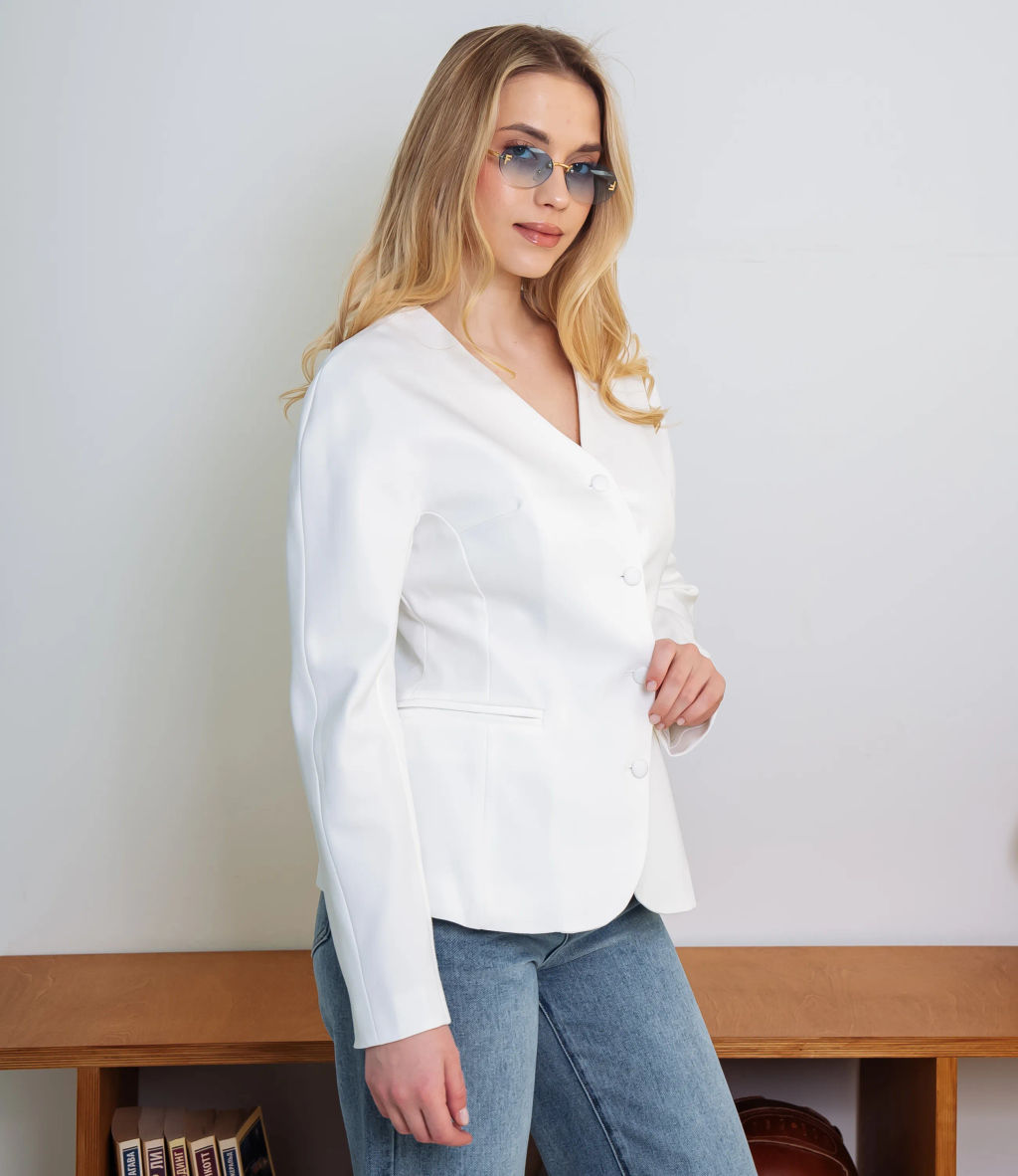 Жакет #КТ2905 (1), молочный - Dommod фото 2