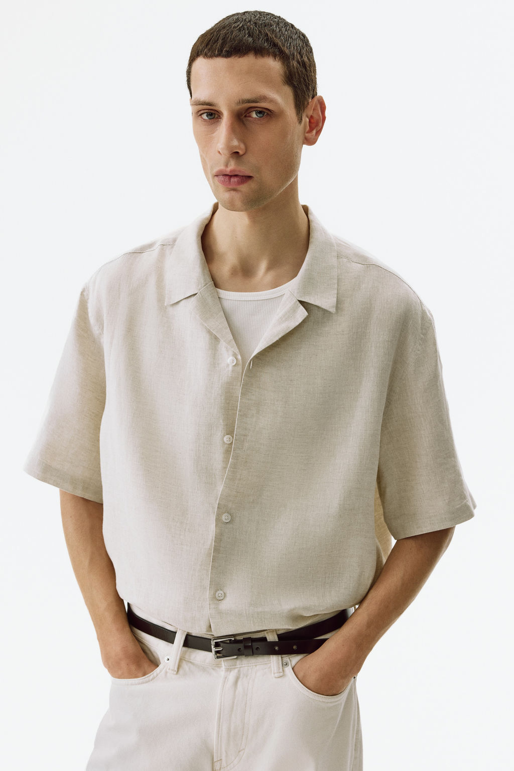 Camisa resort de lino Relaxed Fit - H&m фото 5