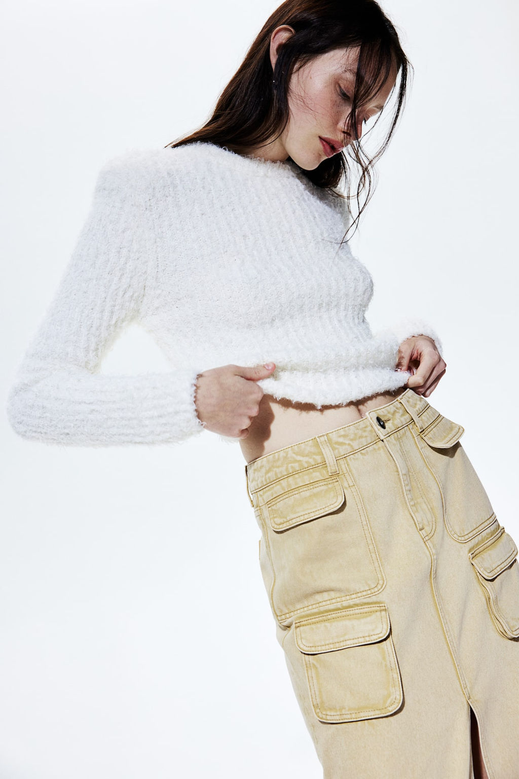 Maxifalda cargo en denim - H&m фото 3