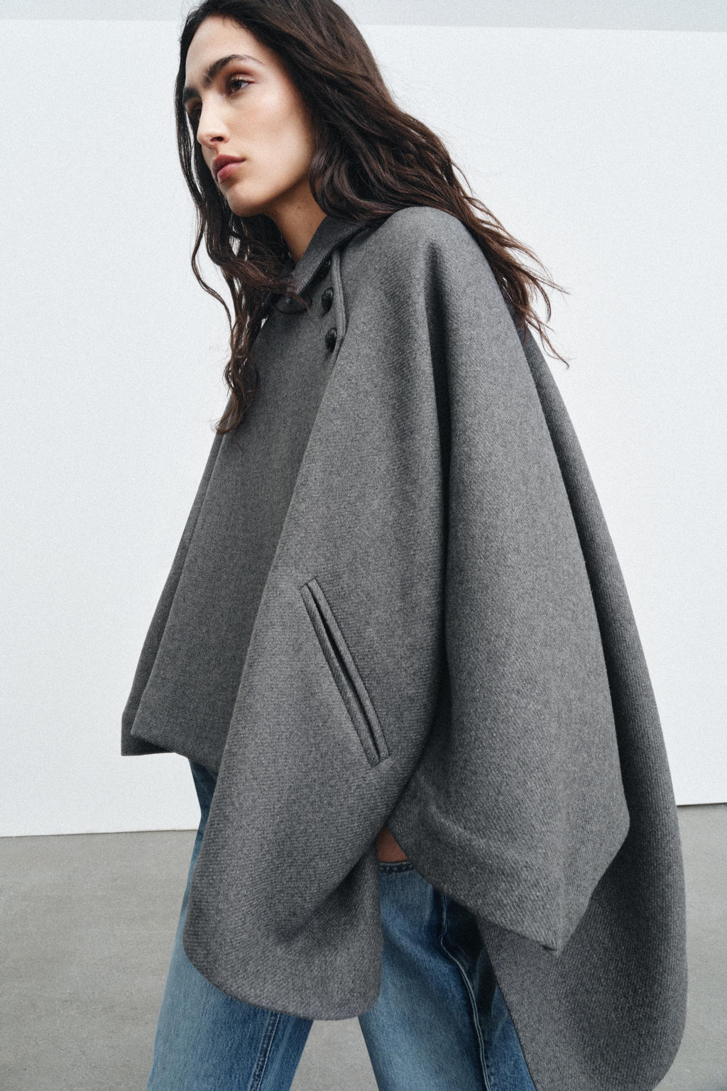 ZW COLLECTION WOOL BLEND CAPE LIMITED EDITION - Zara фото 12
