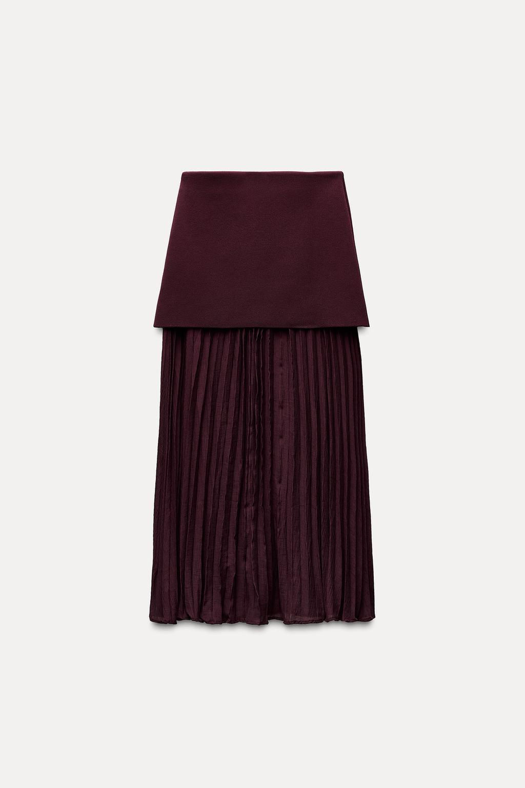 COMBINED PLEATED KNIT SKIRT - Zara фото 8