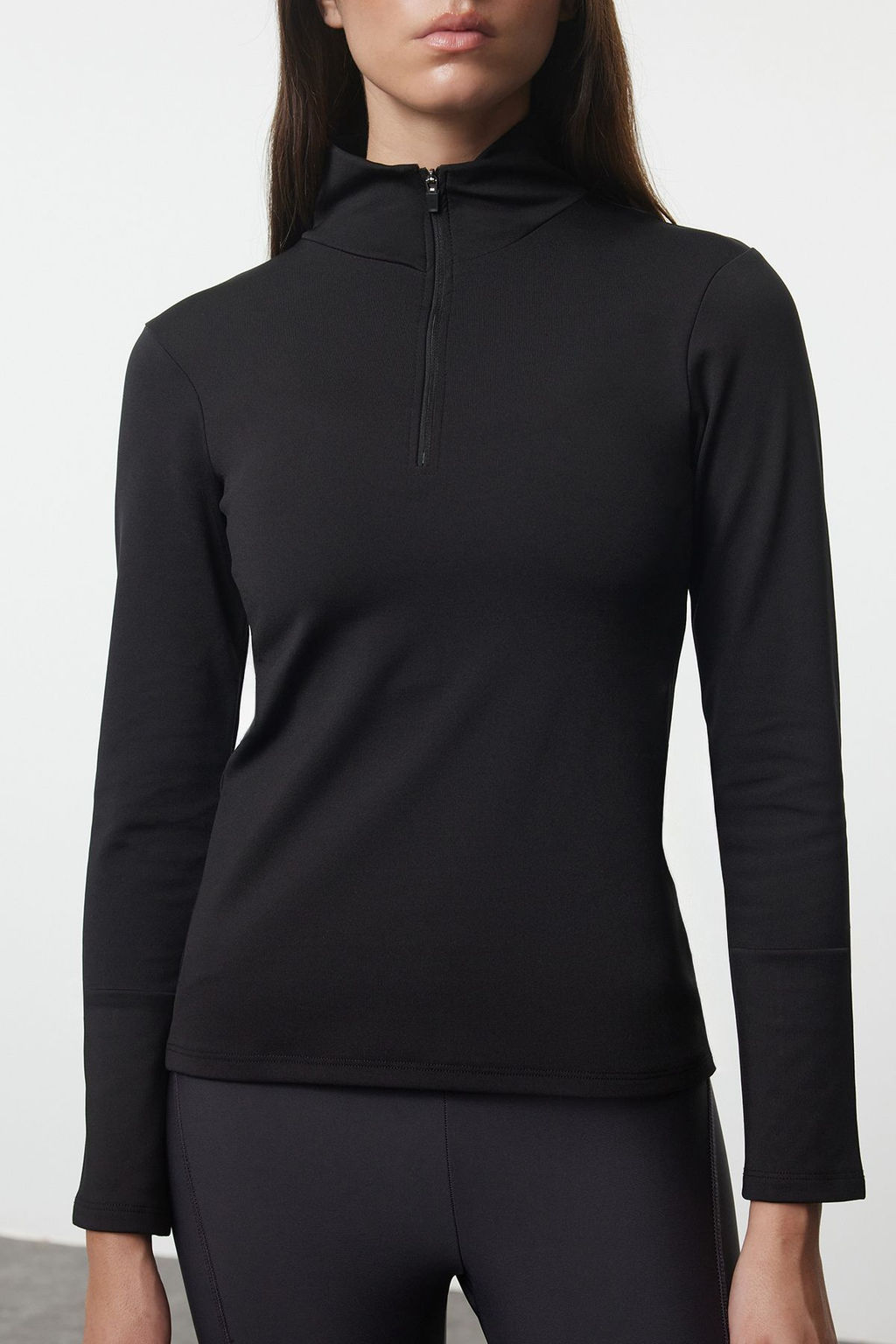 TRENDYOLMILLA Siyah Ekstra S?cak Tutan Fermuarl? Polar K?sl?k Orme Spor Sweatshirt THMAW25SW00004  фото 4