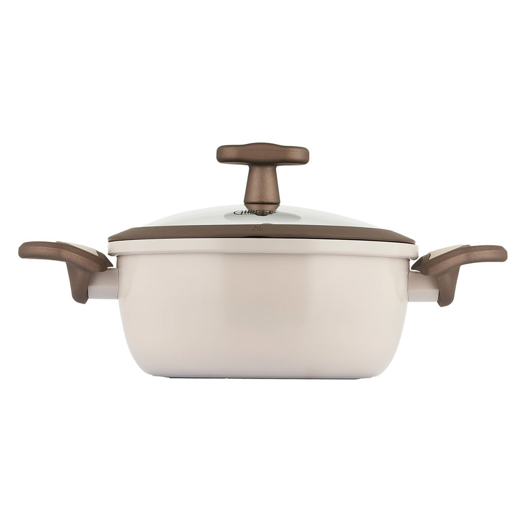 51107 GIPFEL Кастрюля STADELLA BEIGE 20х9.5см/3л со стеклянной крышкой, ручками c покрытием Soft-touch, c двуслойным антипригарным покрытием и индукционным дном. Материал: алюминий. Толщина: 2.3/5.5мм  фото 4