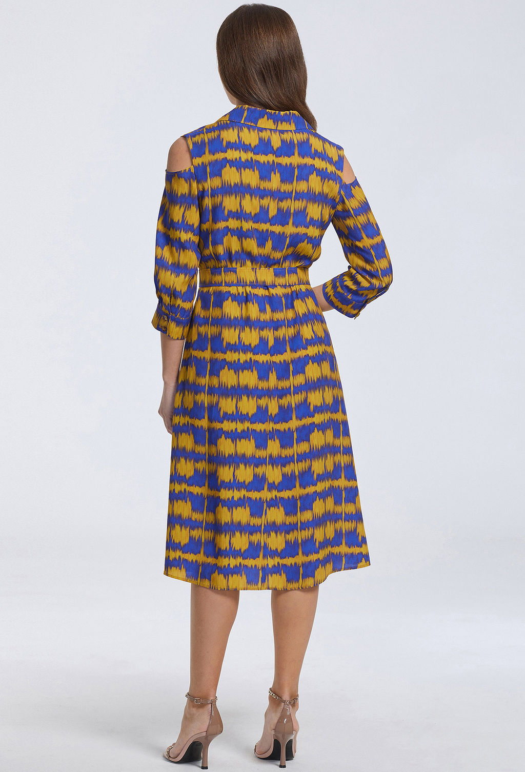 Платье Bazalini 4611 горчица фиолет  фото 2