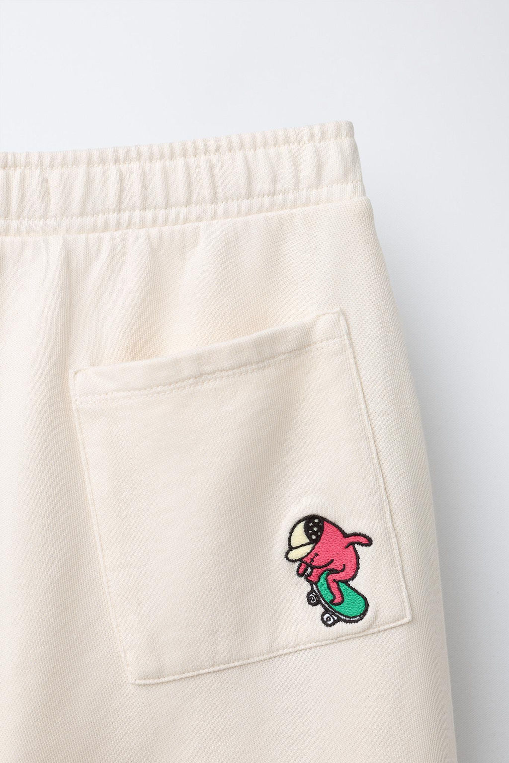 PANTAL?N FELPA BARREL LOGO / Blanco roto - Zara фото 4