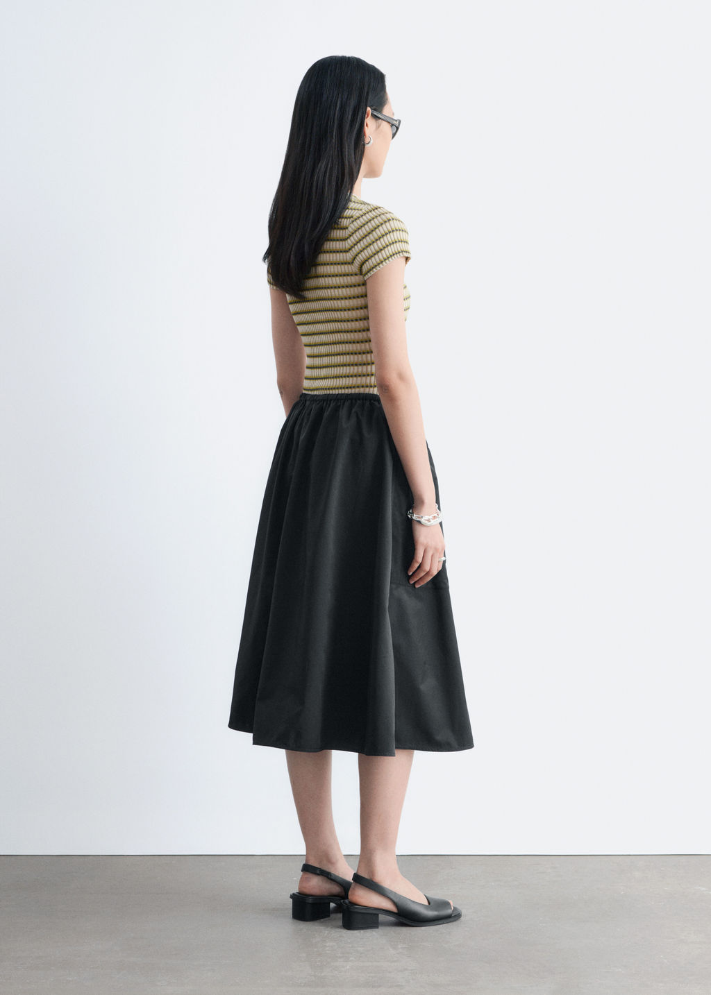 Falda midi de sarga fruncida - H&m фото 3