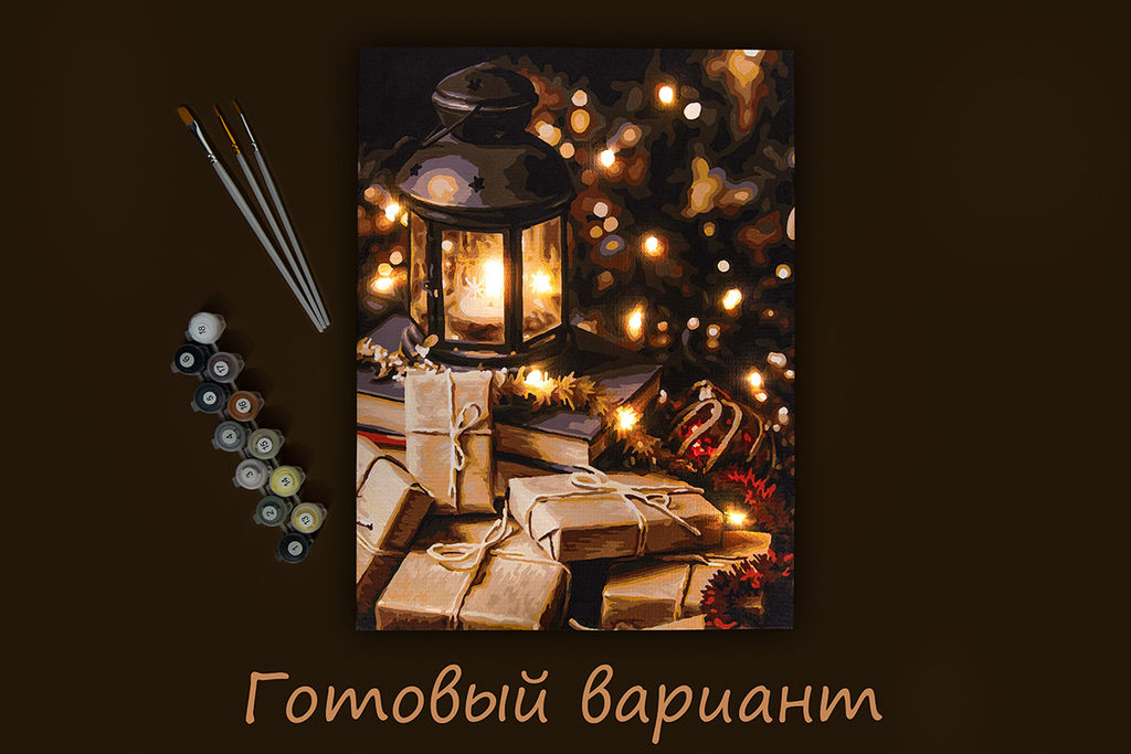 ФРЕЯ PNB/PMDD-185 Набор для раскрашивания по номерам ( со светодиодами ) 40 х 30 см Праздничные хлопоты