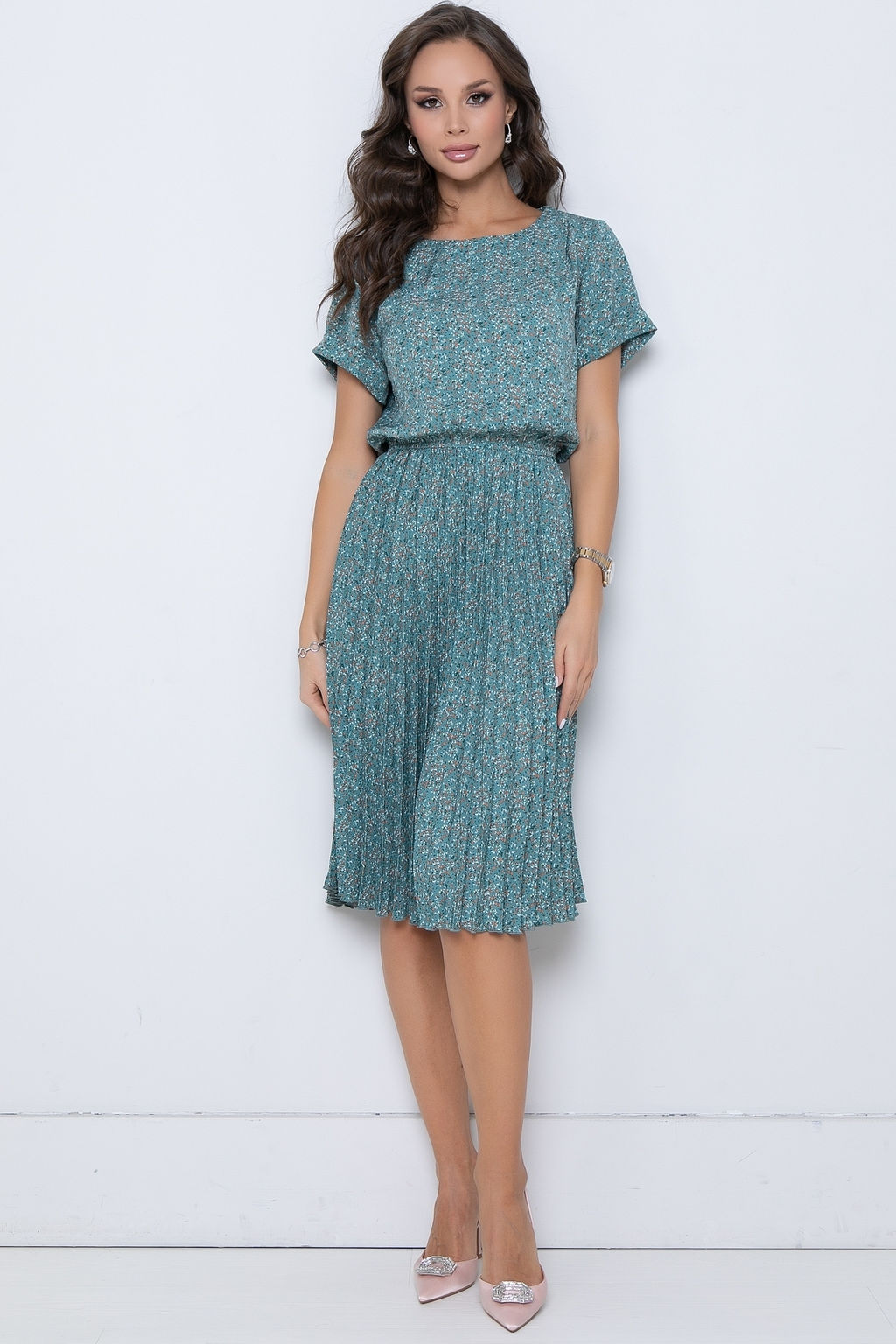 Платье Эмили Лето (гофре, грин) - Diolche фото 7