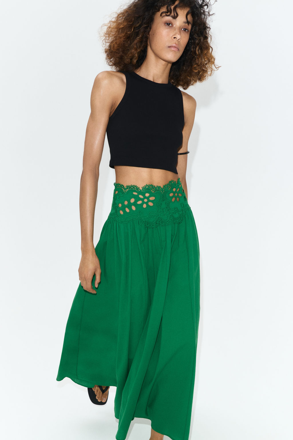 Falda de algod?n con detalle de encaje - H&m фото 3