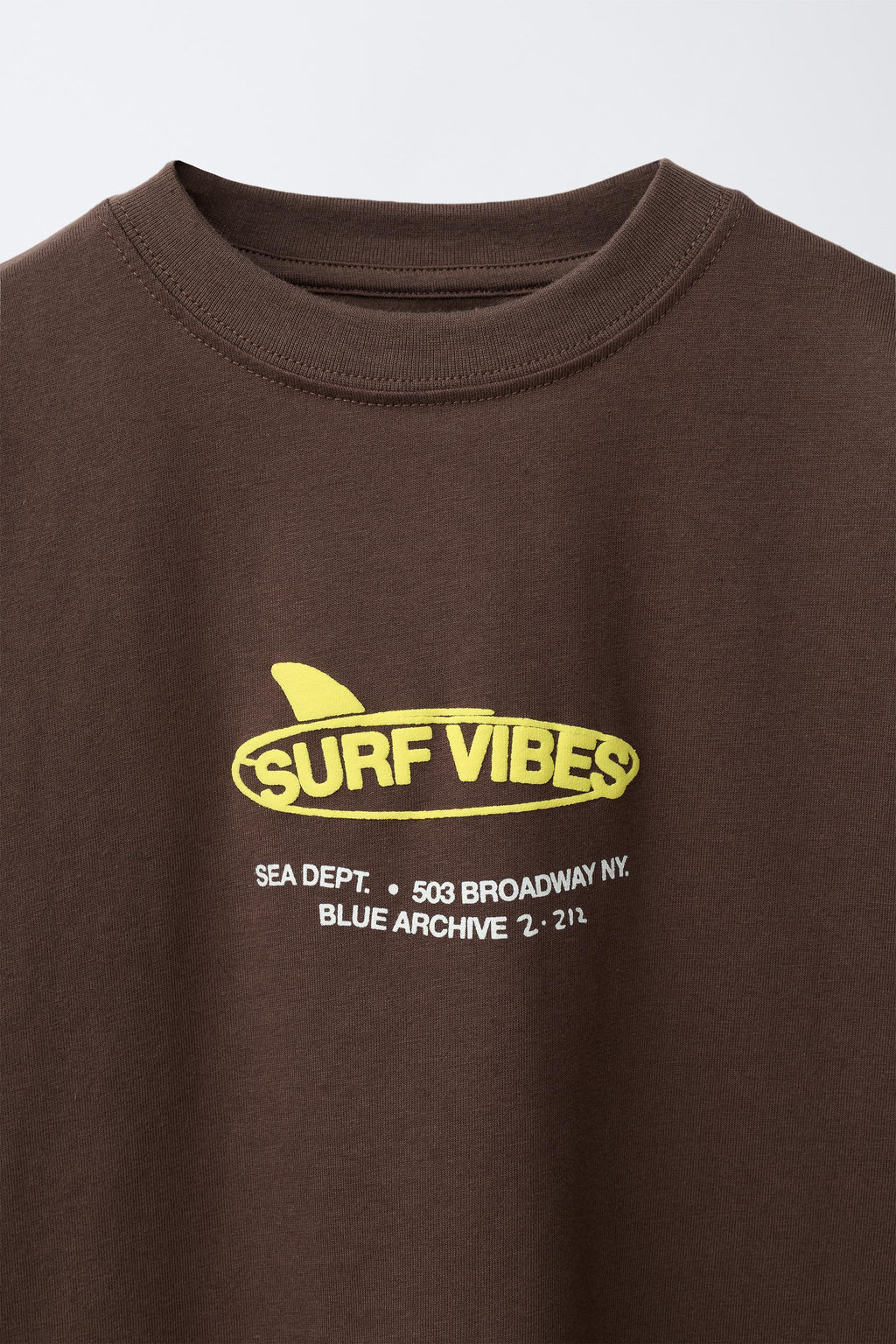 CAMISETA RELIEVE SURF VIBES / Marr?n - Zara фото 3