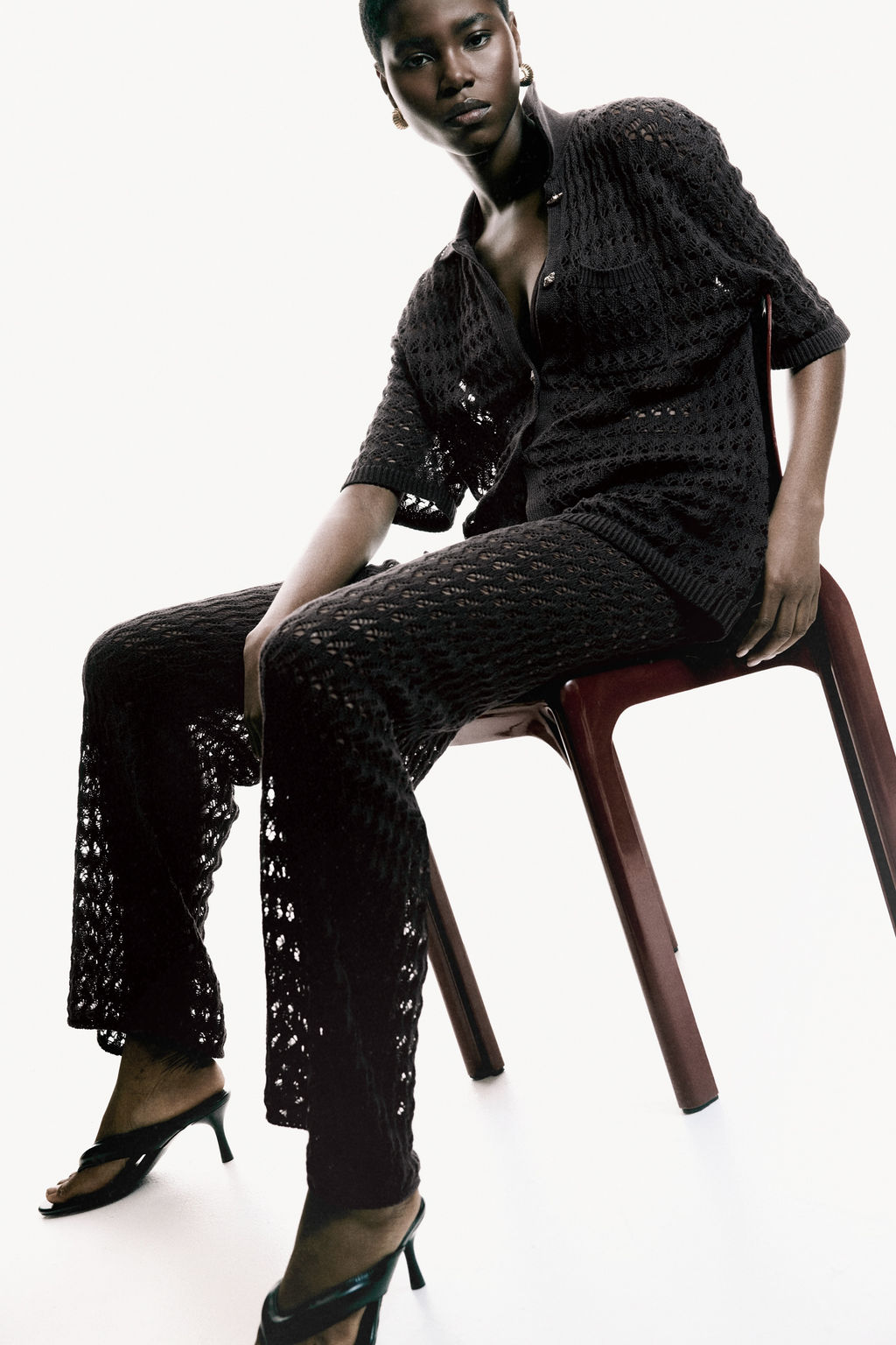 Pantal?n de algod?n efecto crochet - H&m фото 7
