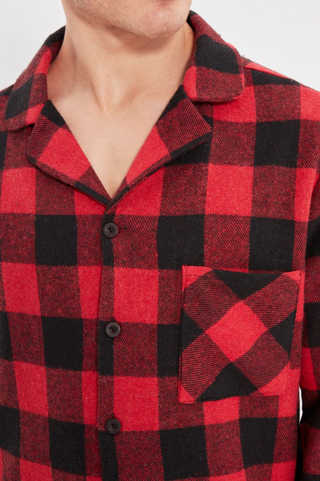 TRENDYOL MAN K?rm?z? Regular Fit Ekose Pijama Tak?m? THMAW22PT0419 - Trendyolmilla фото 5
