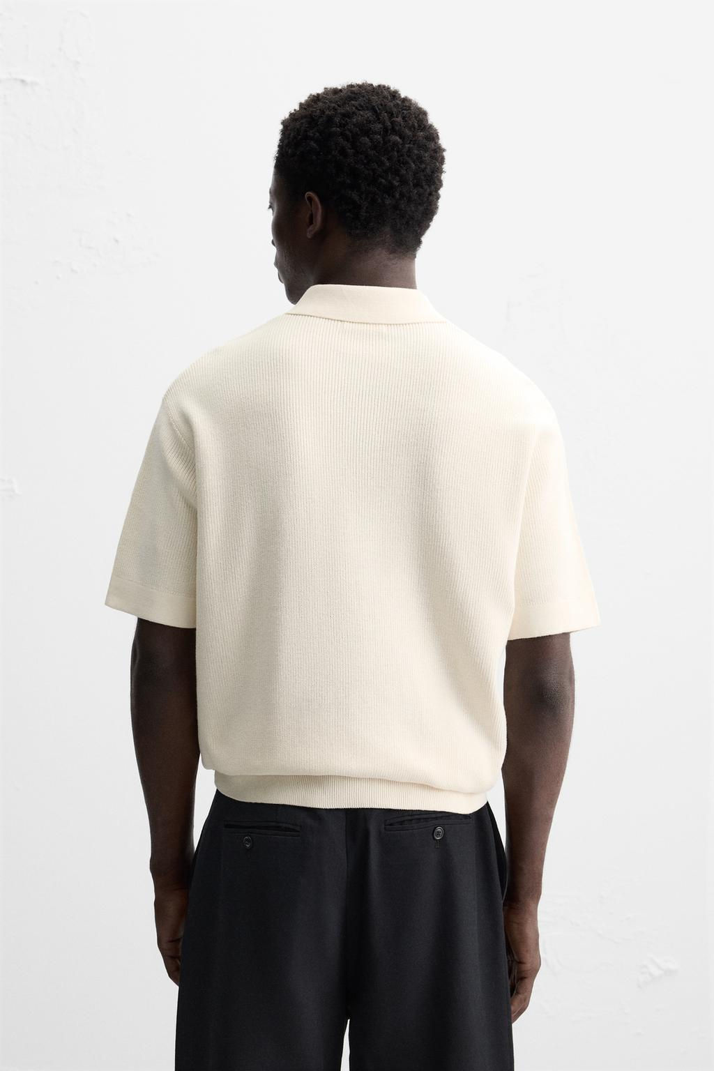 PEARL KNIT POLO SHIRT WITH ZIP - Zara фото 11