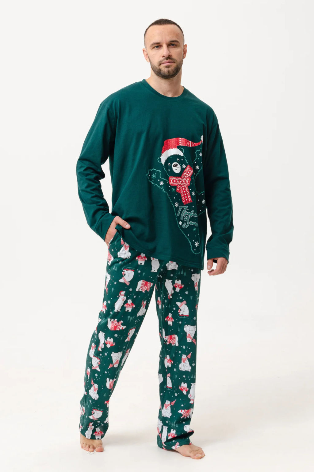 Пижама мужская Привет, зима! - Оптима фото 3