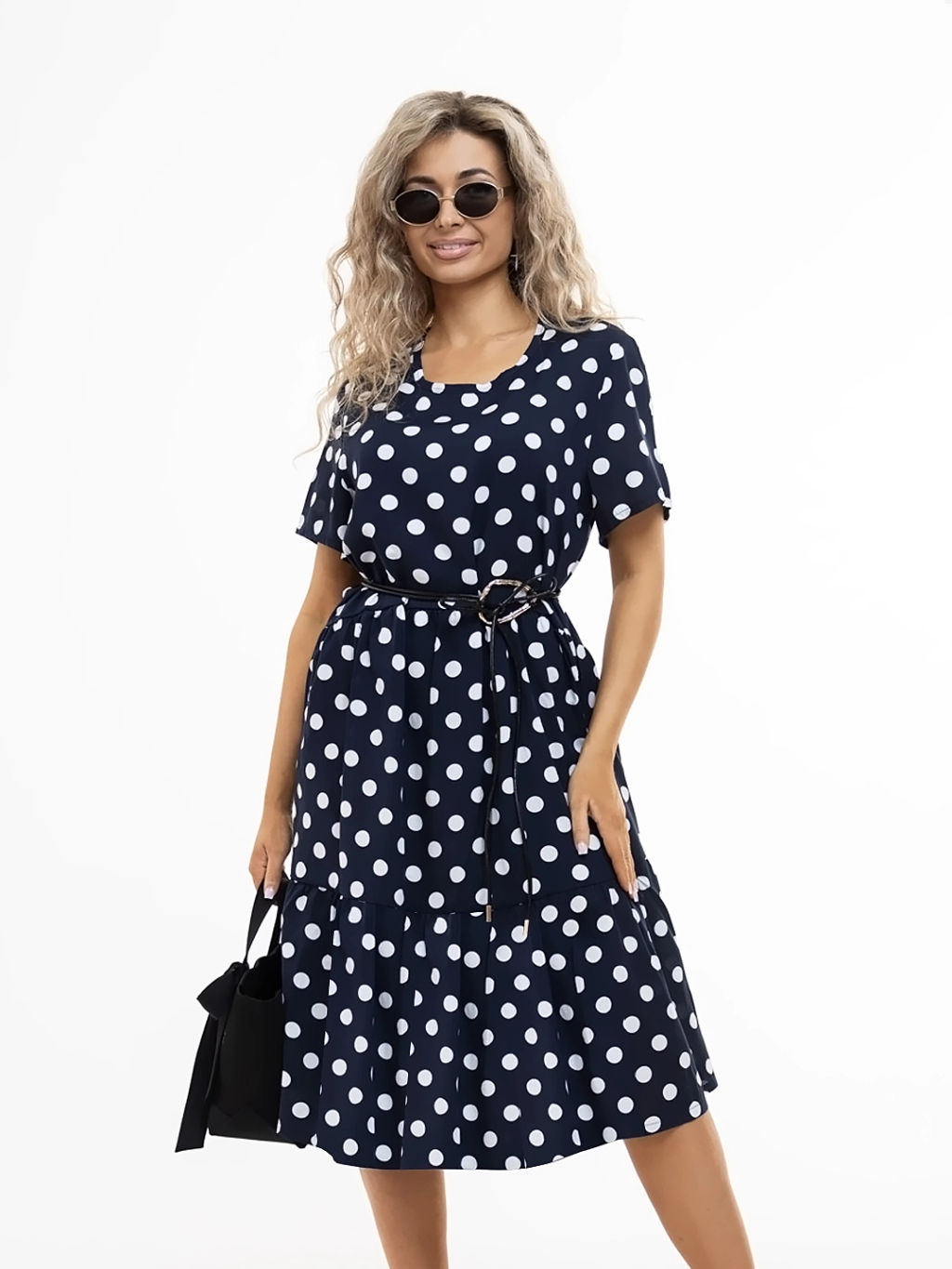 Платье женское, цвет синий белый