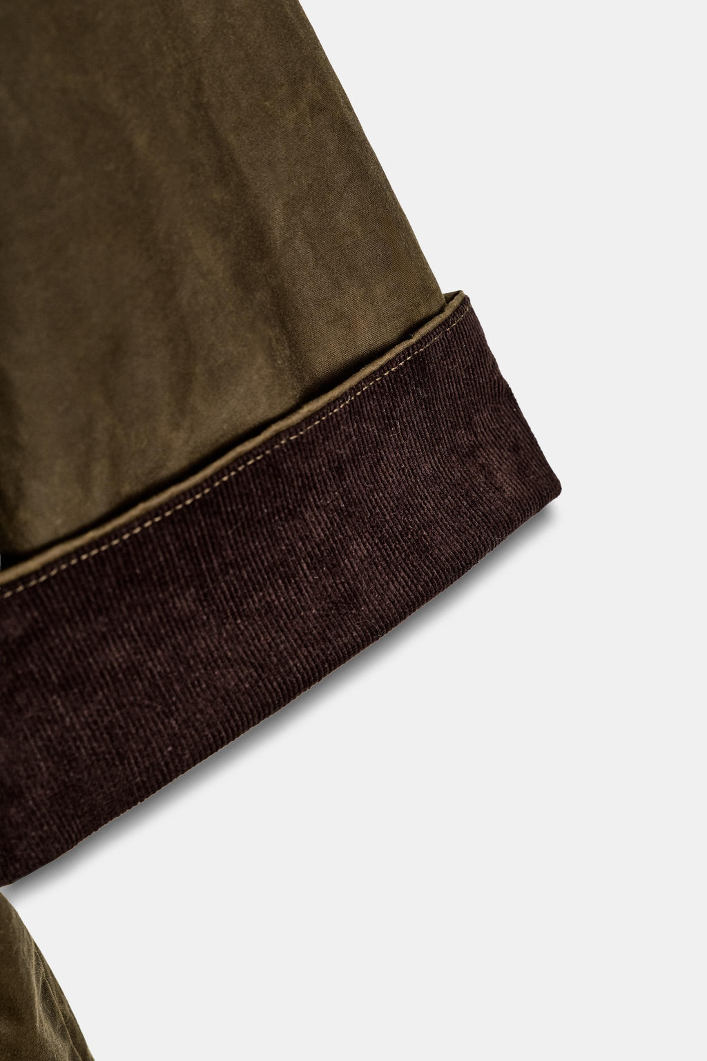 ZW COLLECTION WAXED JACKET WITH CORDUROY COLLAR - Zara фото 12
