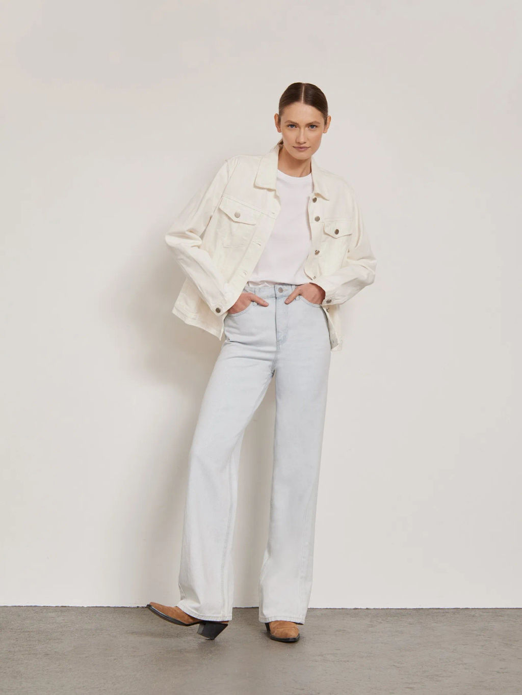 Широкие джинсы, D241/bleach