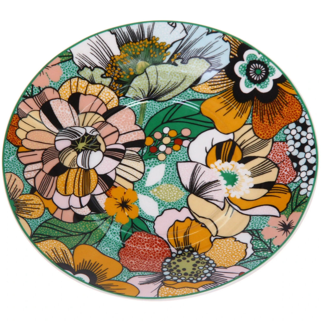 Кофейный набор 4 предмета "Цветочная радуга" (2 кружи 120мл+2 блюдца)