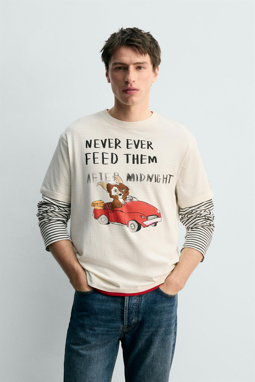 CAMISETA ILUSTRACI?N GREMLINS &  X DYLAN?S T-SHIRT CLUB X ZARA / Blanco roto  фото 2
