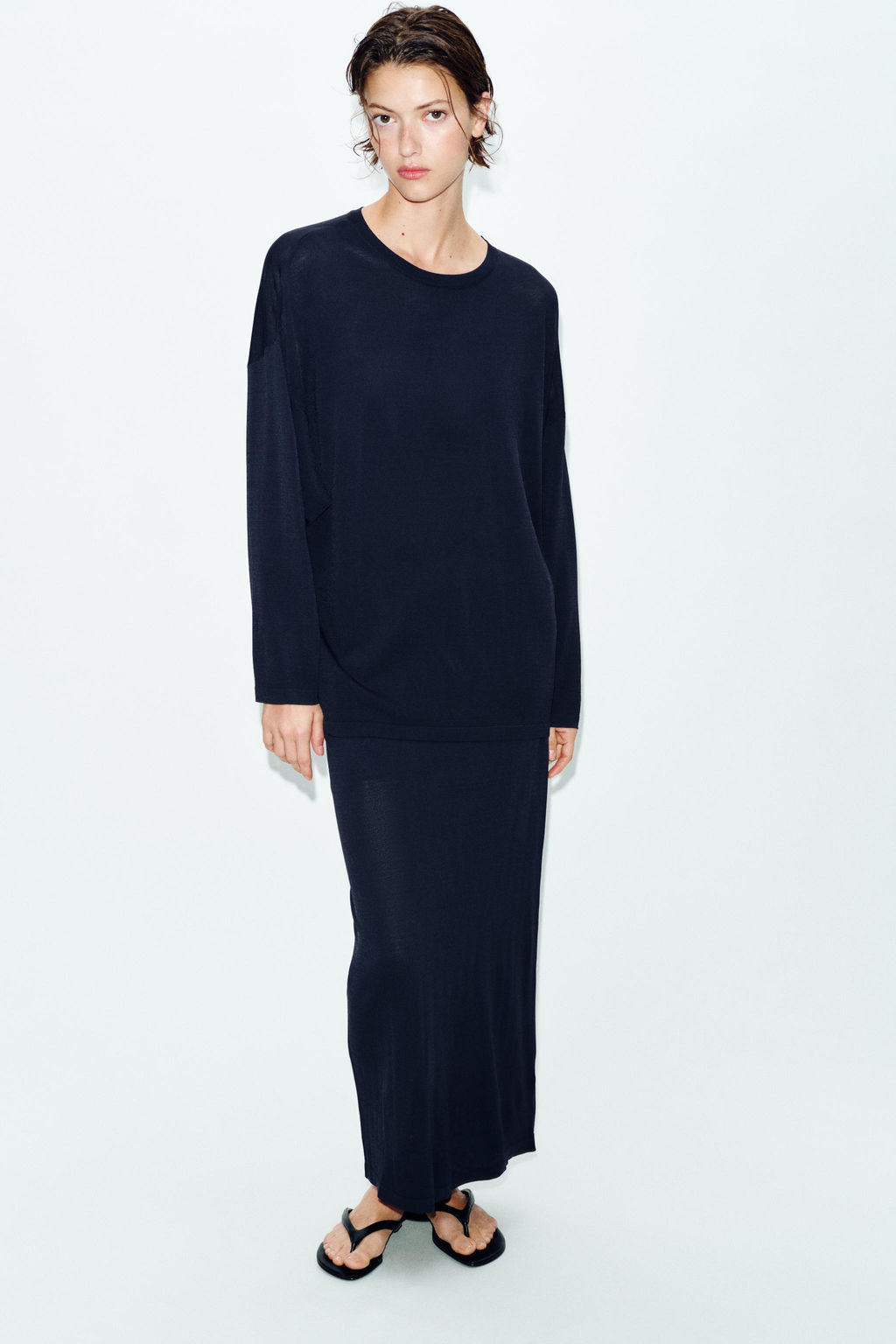 JERSEY OVERSIZE PUNTO FINO / Marino