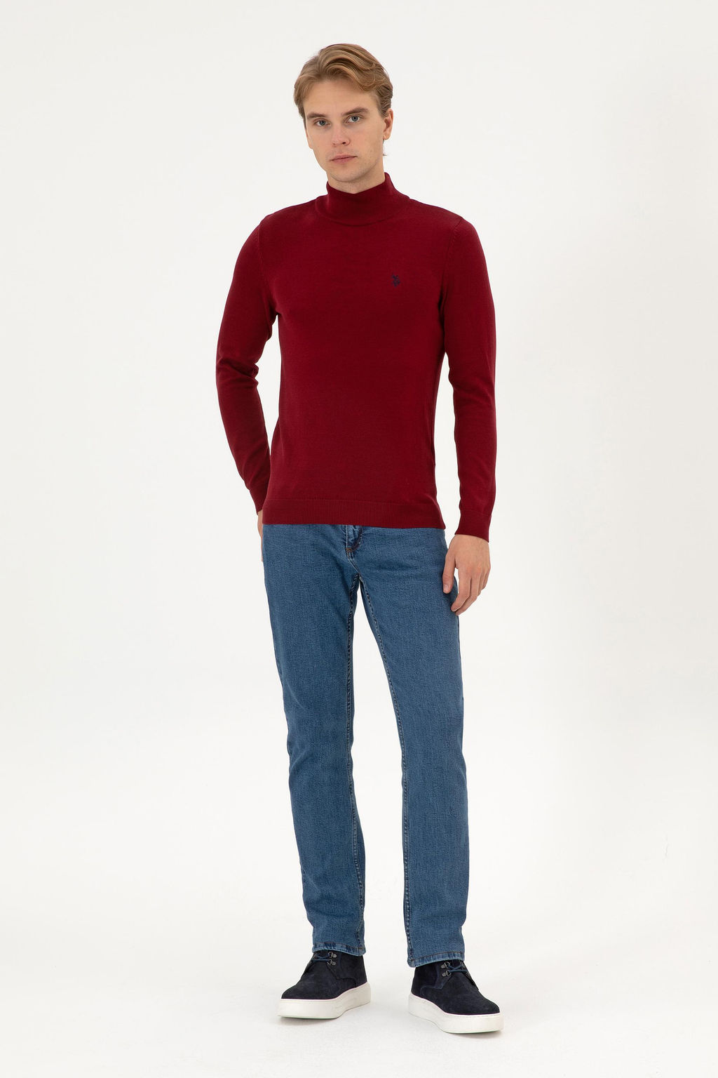 Erkek Slim Fit Boazl Bordo Basic Kazak - U.s. polo assn фото 4