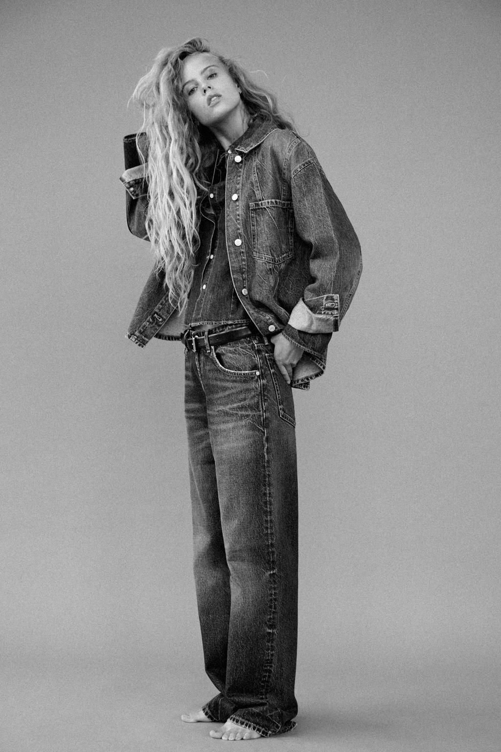 RELAXED OVERSIZE TAPERED HIGH-WAIST TRF JEANS - Zara фото 4