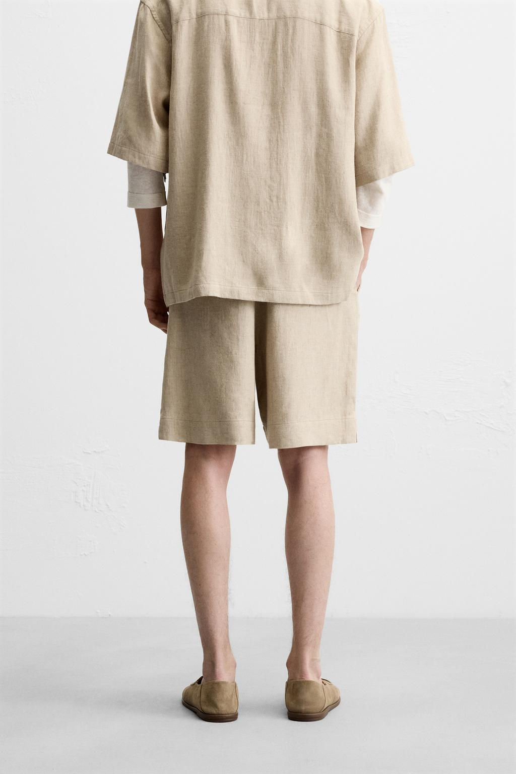 LINEN/VISCOSE OVERSIZE BERMUDA SHORTS - Zara фото 3