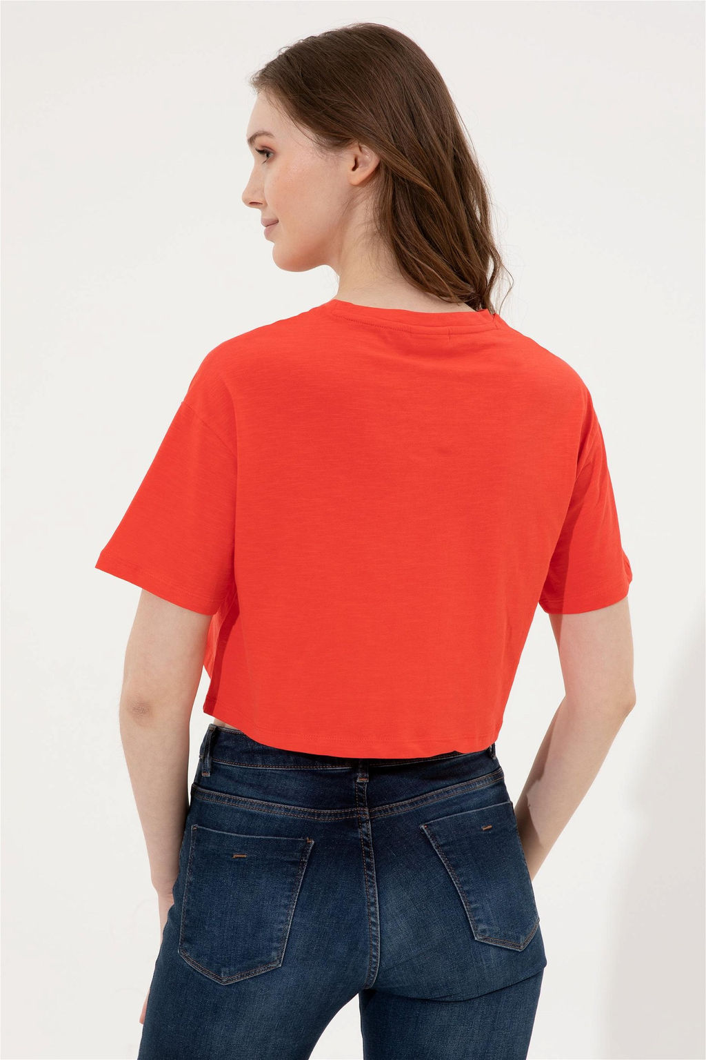 U. S. Polo Assn Женская красная укороченная футболка с круглым вырезом - U.s. polo assn фото 11