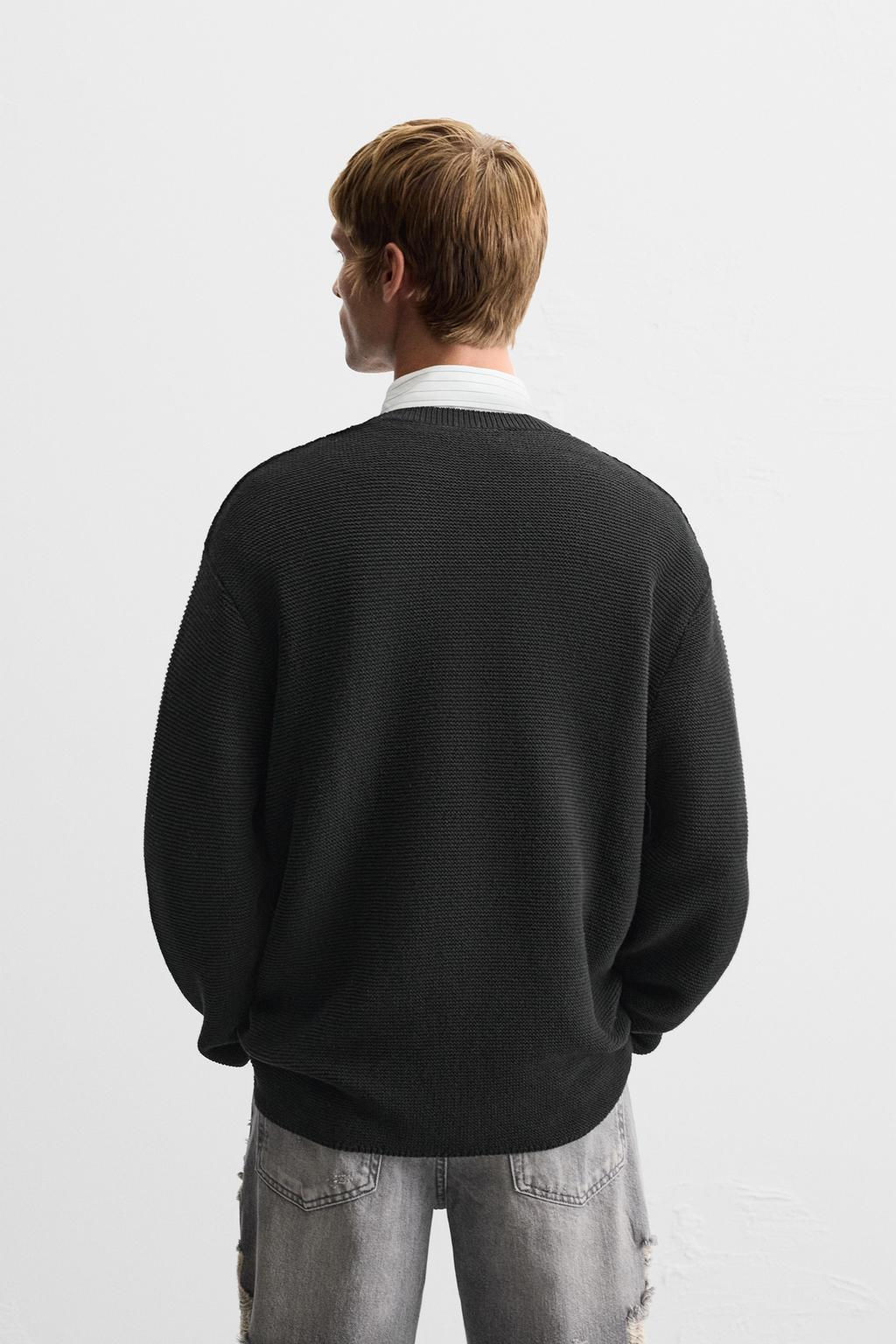 TEXTURED COTTON BLEND SWEATER - Zara фото 3