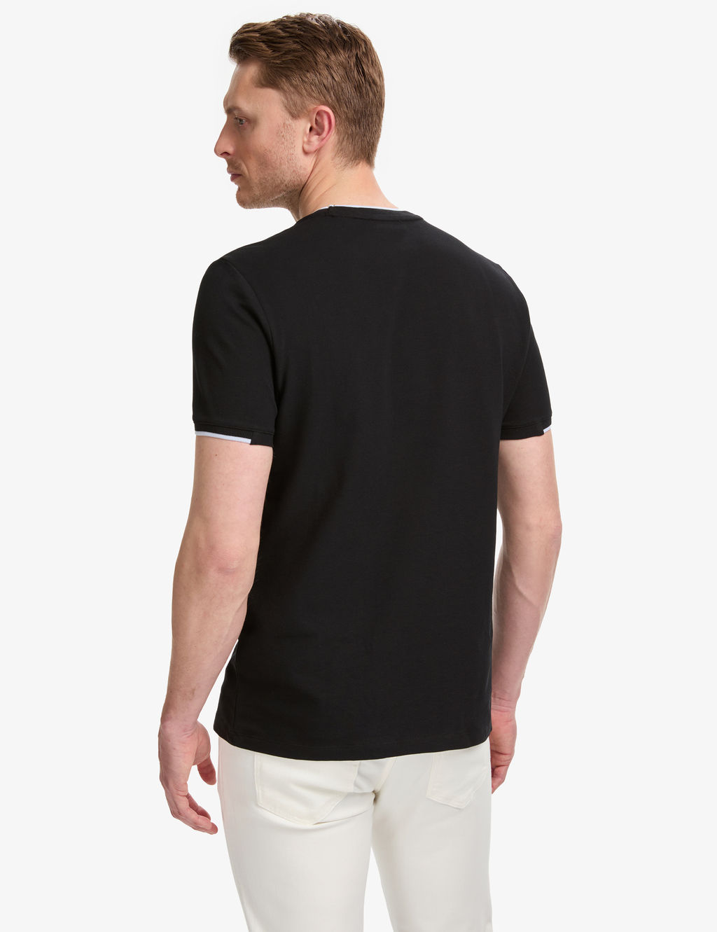 Siyah Slim Fit %100 Pamuk Bisiklet Yaka Ti__rt