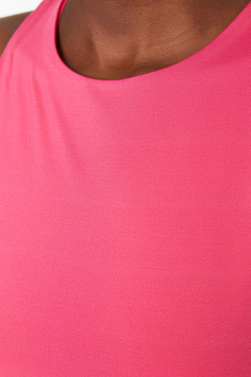 Pembe Halter Yaka Vucuda Oturan Esnek Alttan C?tc?tl? Orme Body TWOSS20BD0044