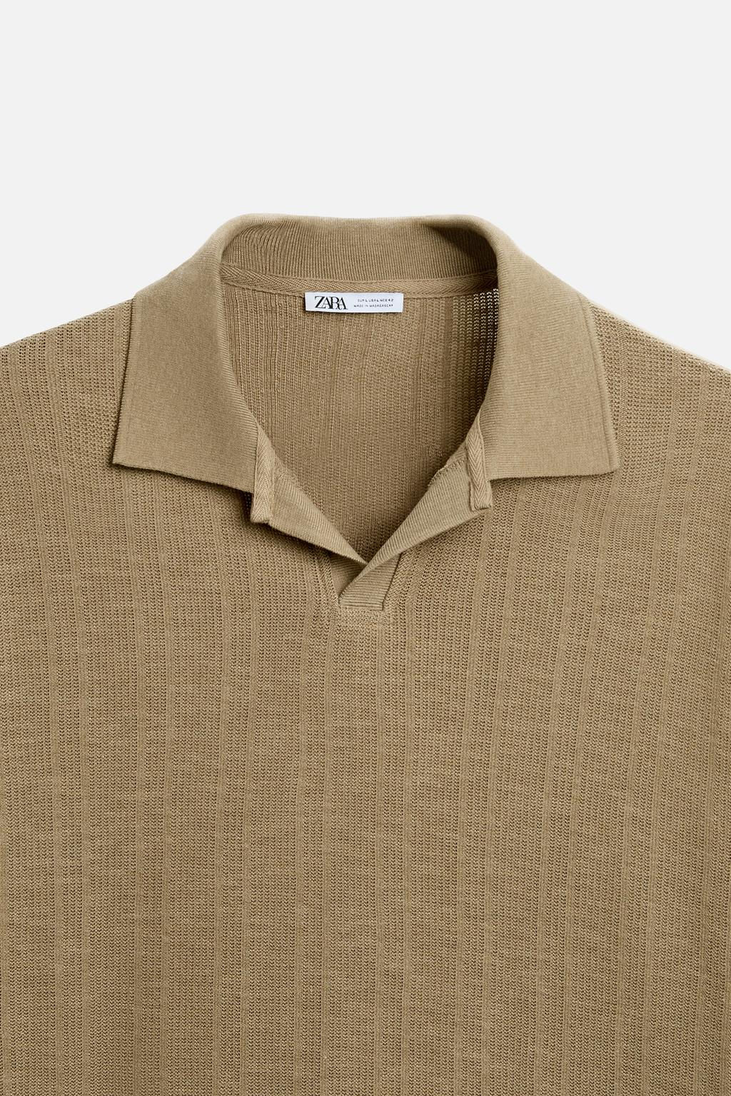 VERTICAL TEXTURED POLO SHIRT - Zara фото 36