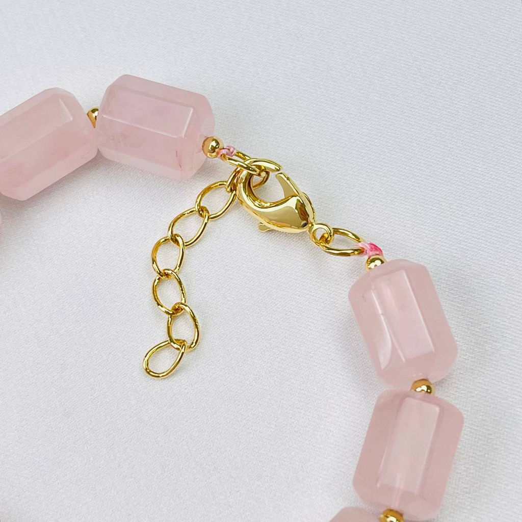 Браслет из мадагаскарского Розового кварца 17 см +