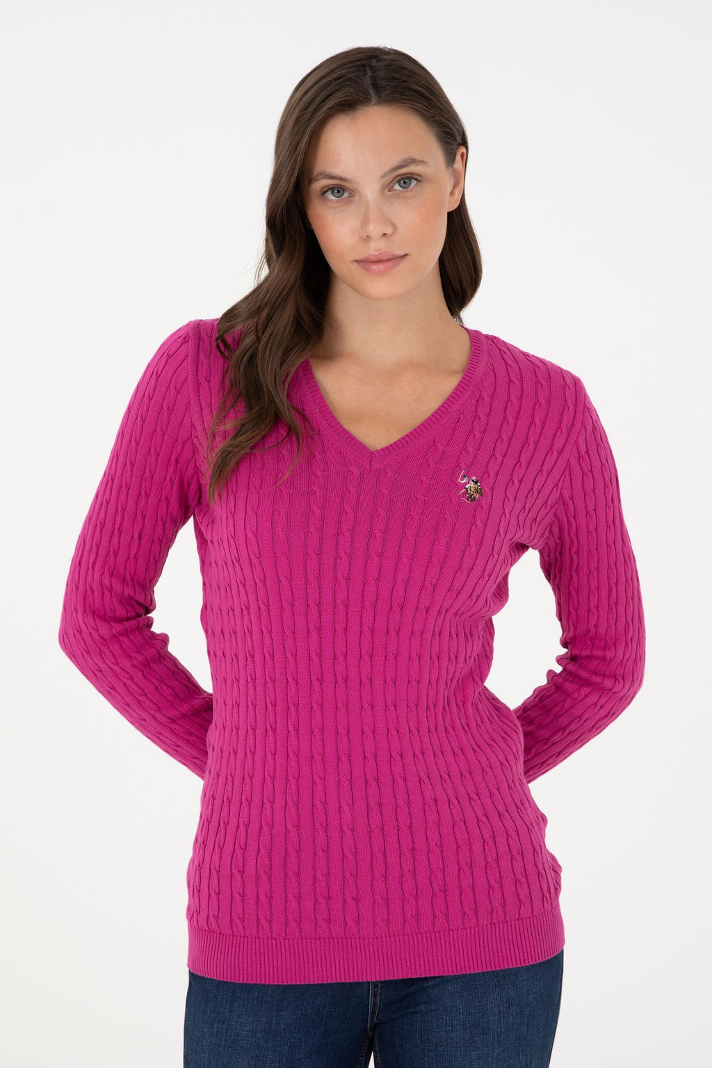 Женщина Fuchsia Basic Sweater Surprise Discount в корзине - U.s. polo assn фото 10