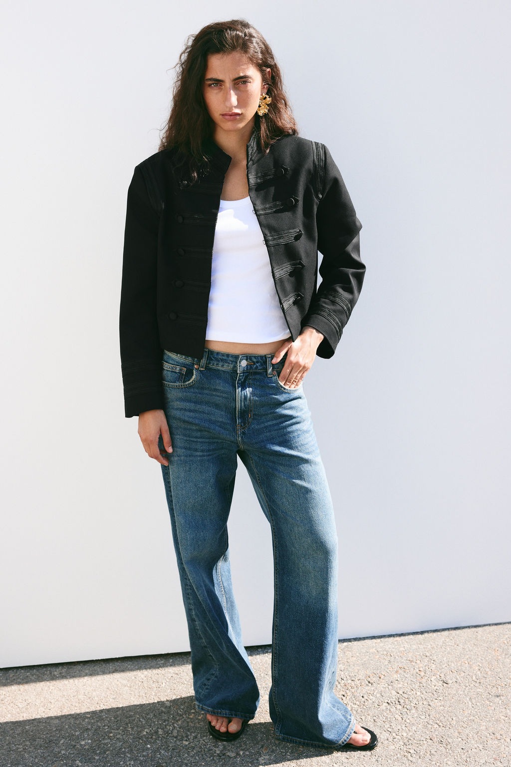 Chaqueta de sarga con hombreras - H&m фото 3