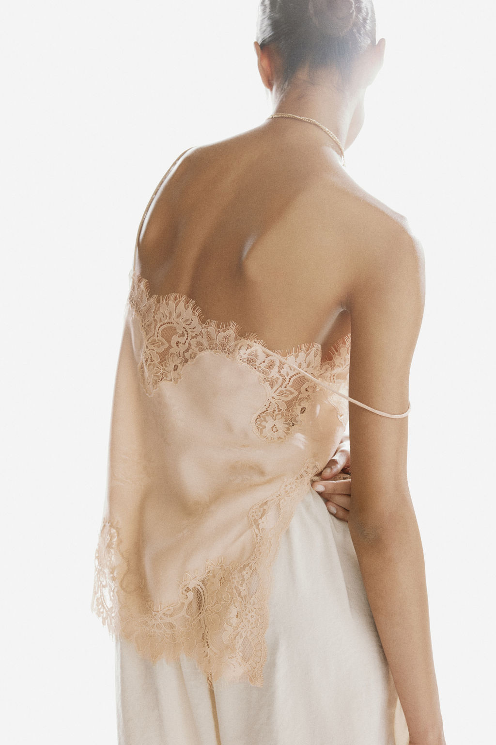 Top en tejido jacquard con ribetes de encaje - H&m фото 3