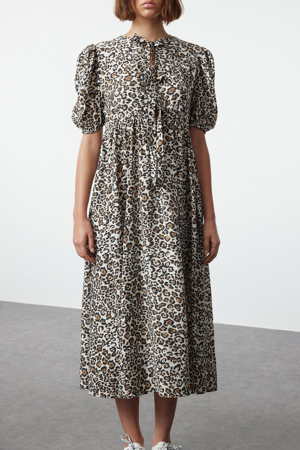 Trendyolmilla Cok Renkli Animal A-line Maxi Dokuma Elbise TWOSS24EL01140  фото 4