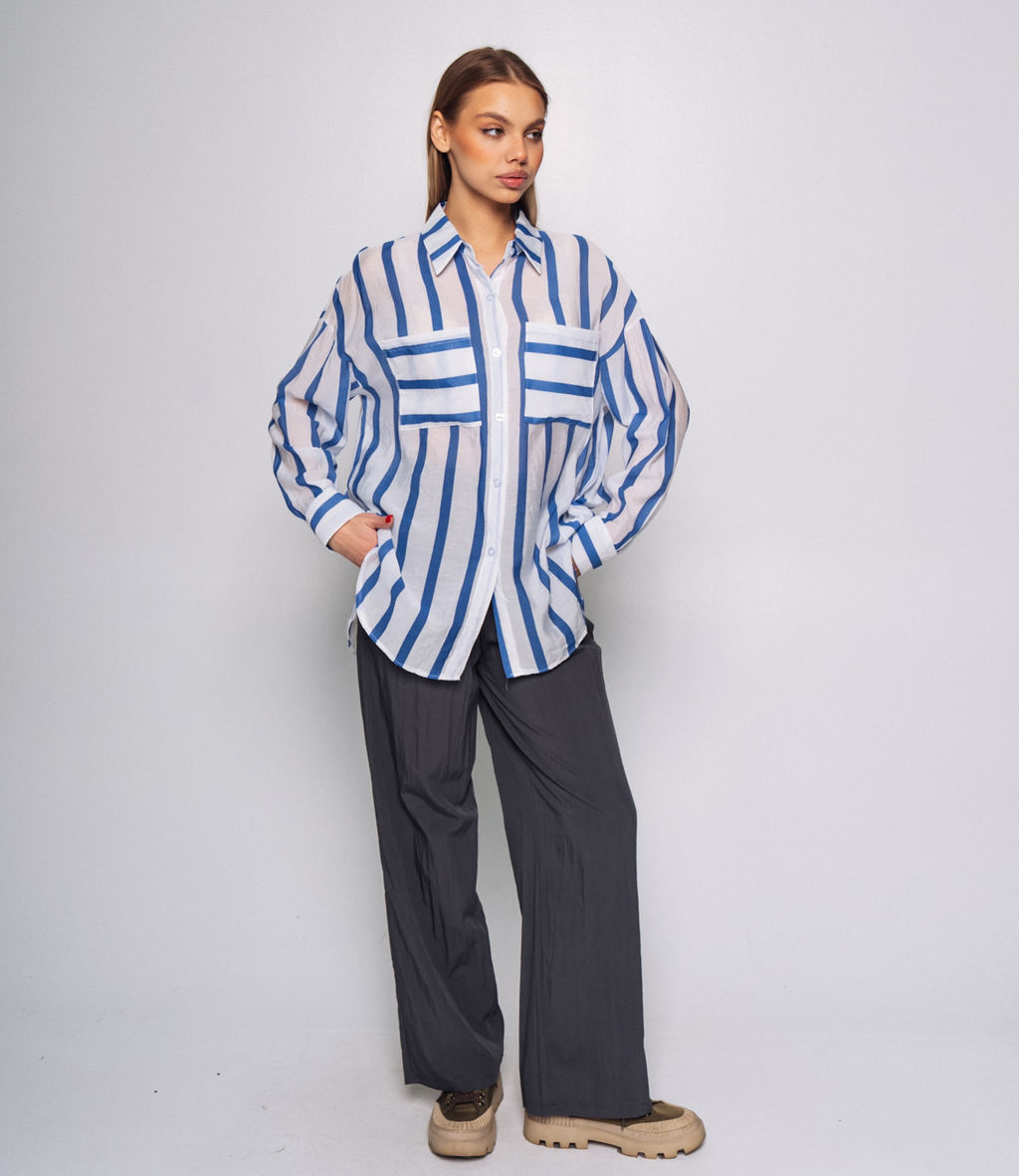 Рубашка #КТ21020 (1), синий - Dommod фото 4