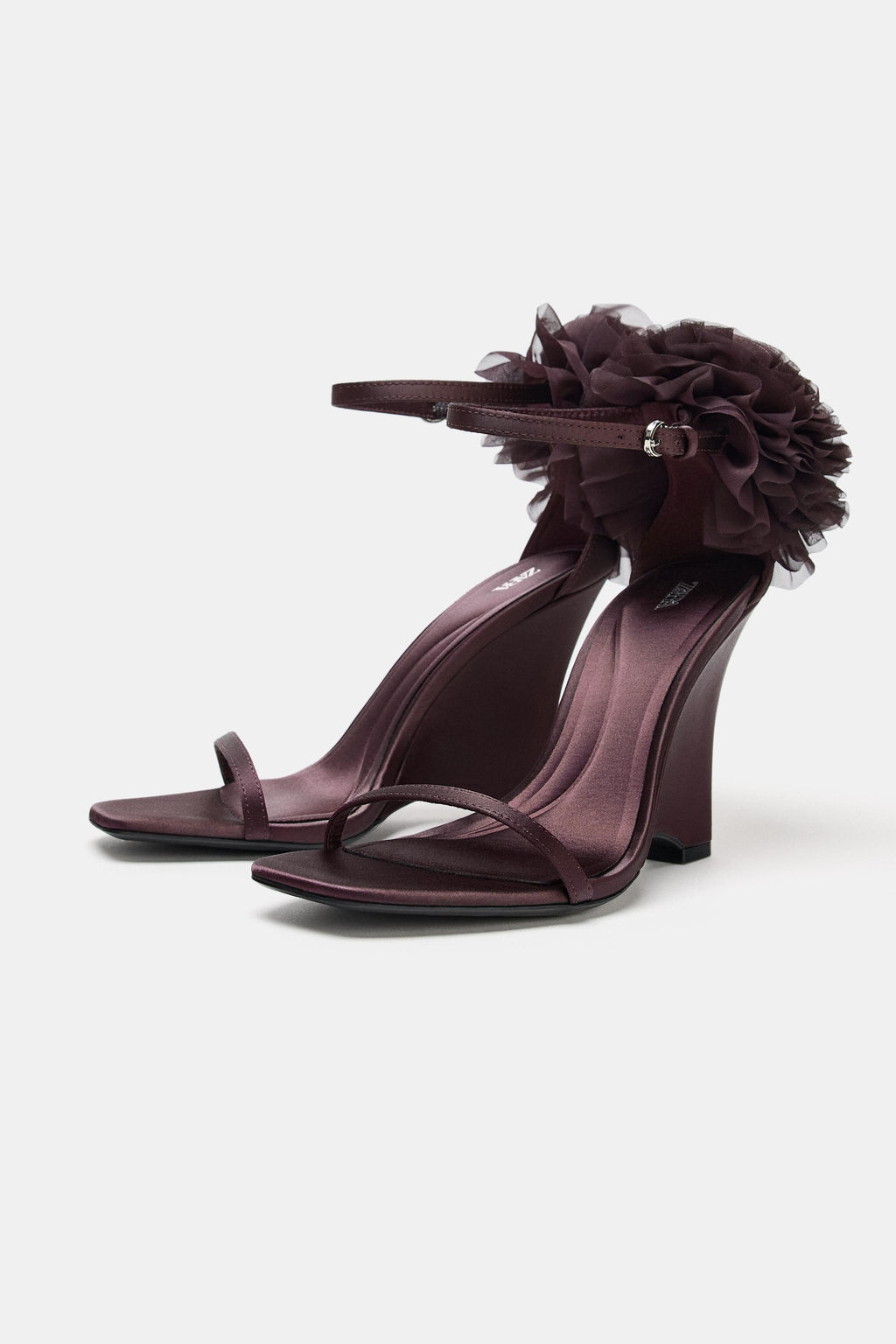 MAXI FLOWER WEDGE SANDALS - Zara фото 4