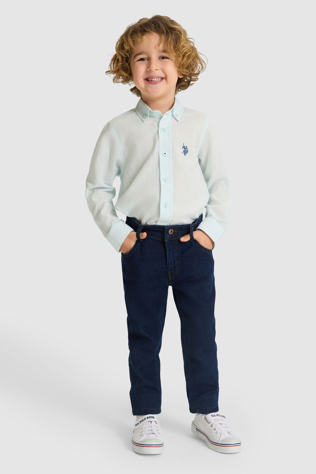 Erkek Гocuk Su YeЕili Uzun Kollu Basic GГmlek - U.s. polo assn фото 4