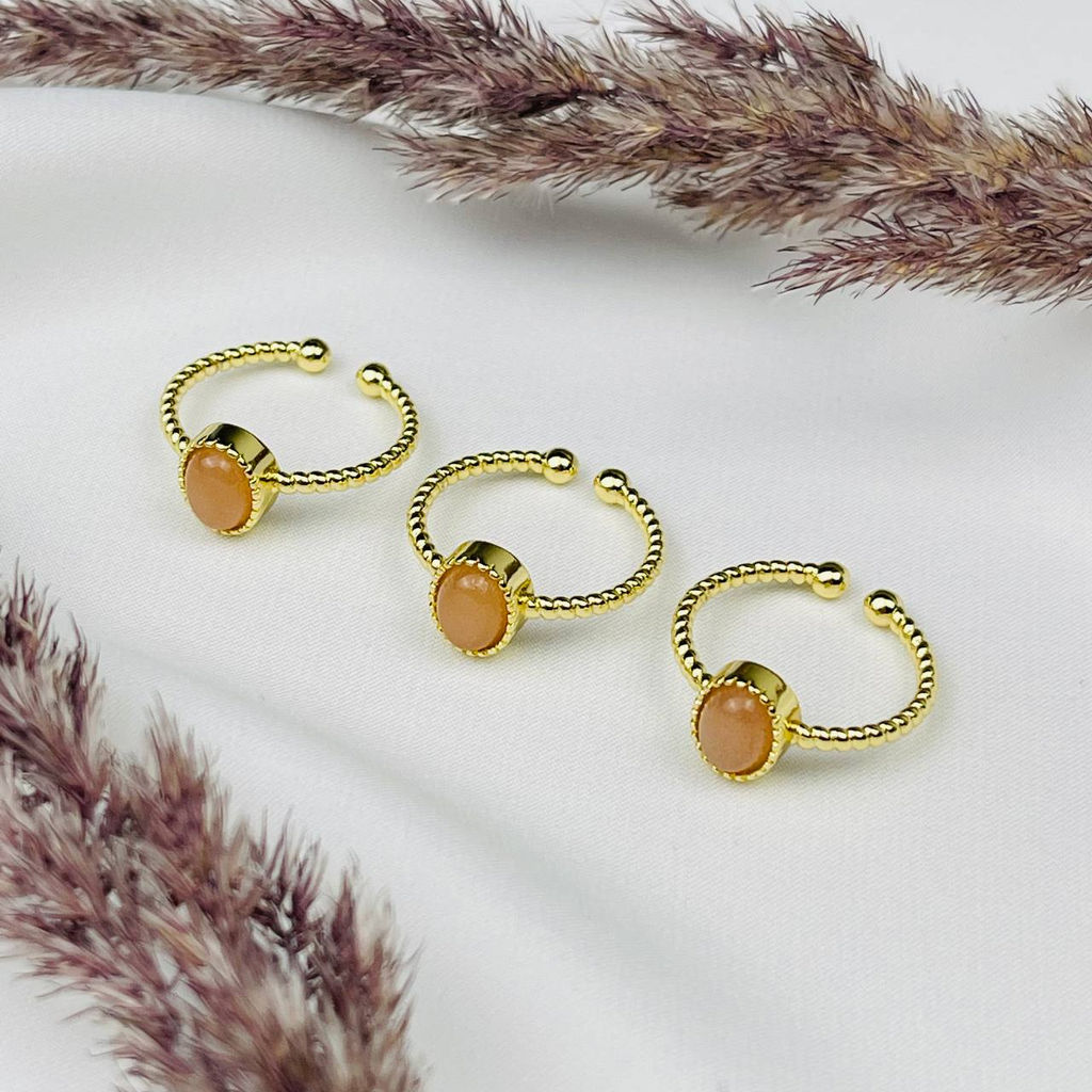 Кольцо регулируемое с Лунным камнем от 17,5р.