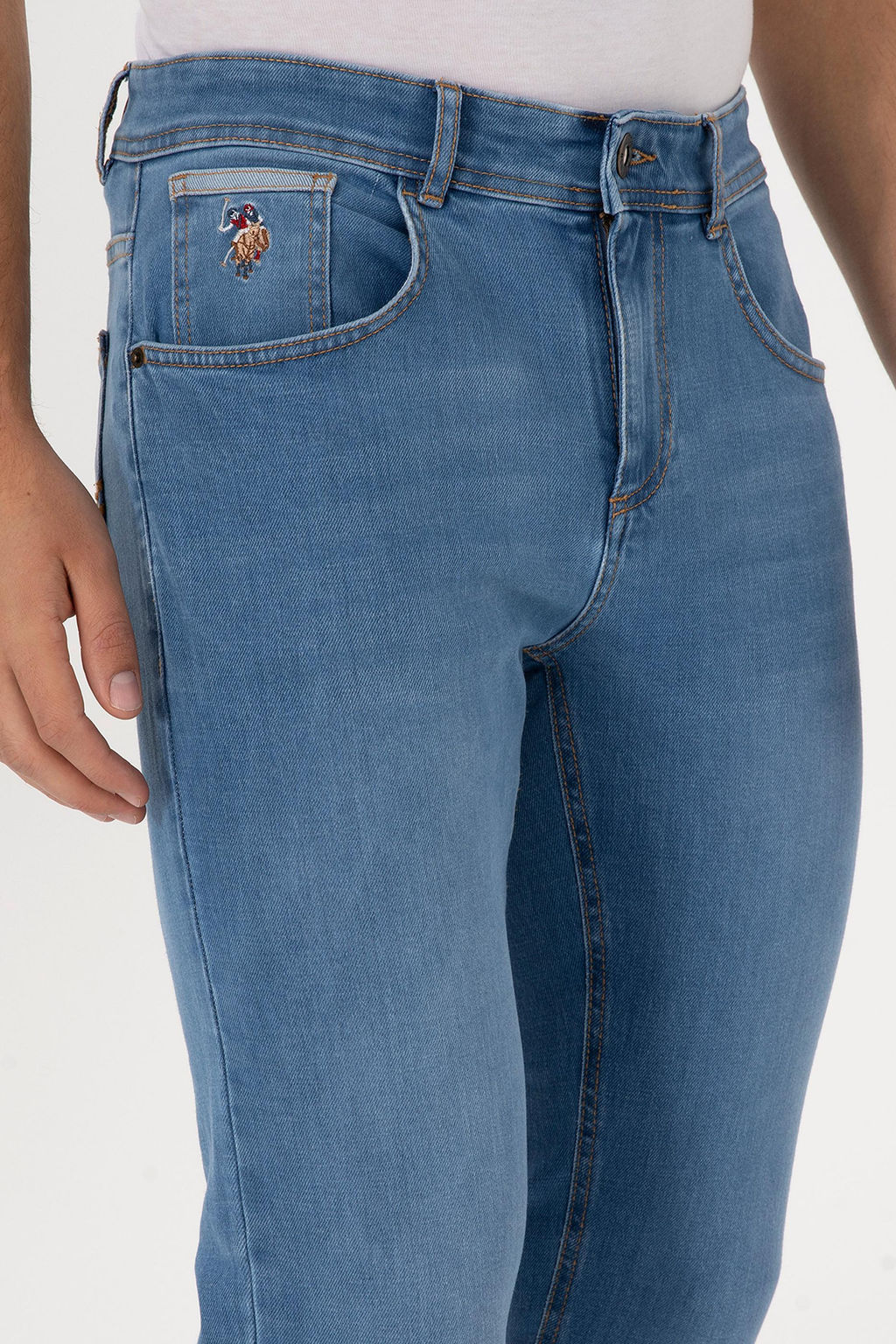 Erkek A__k Mavi Slim Fit Jean Pantolon - U.s. polo assn фото 5