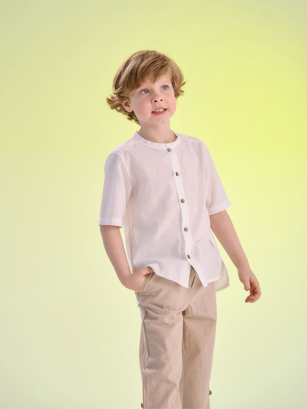 Рубашка хлопковая Молоко с коротким рукавом - Bungly фото 2