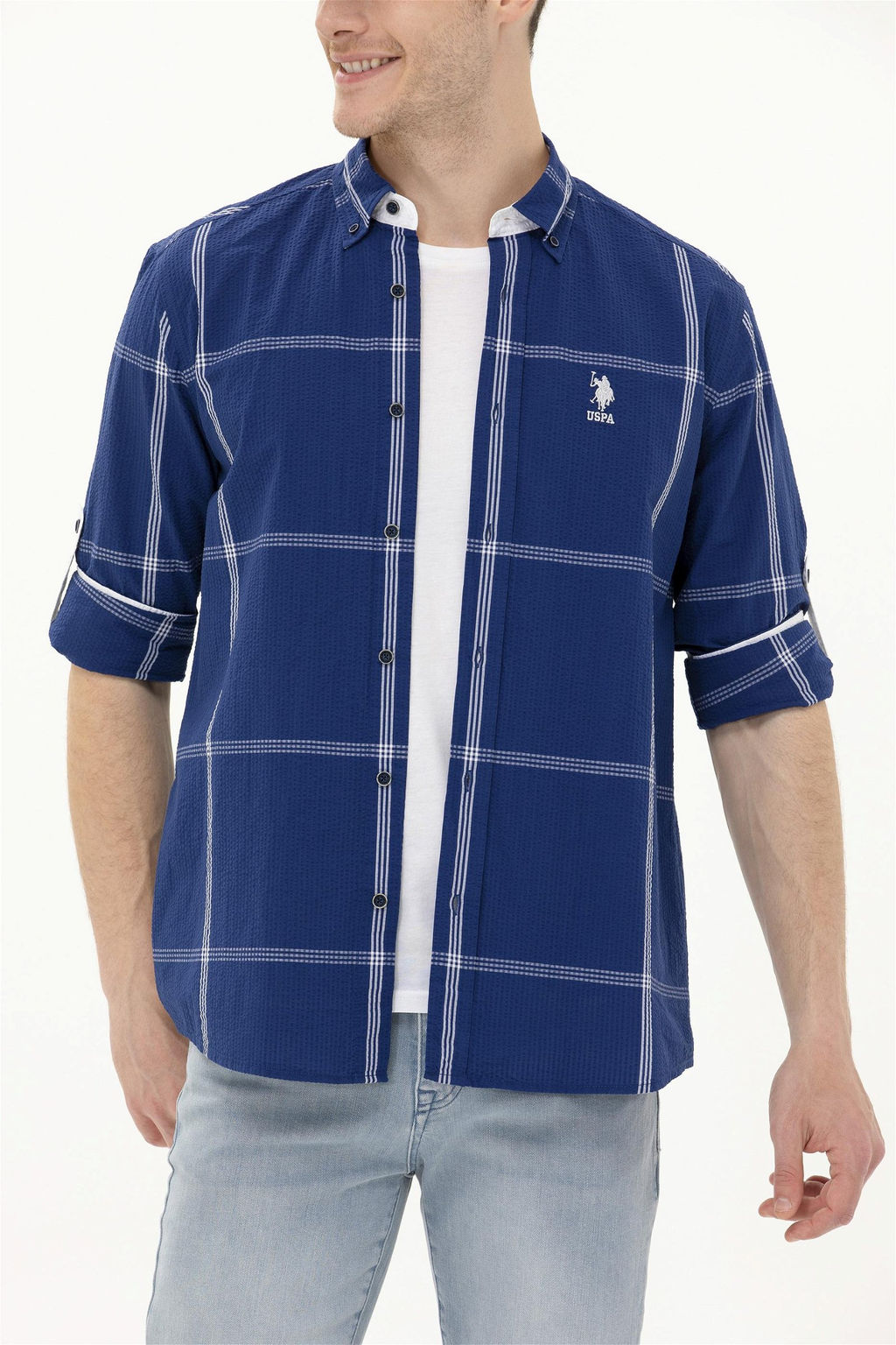U. S. Polo Assn / Мужская темно-синяя рубашка с длинным рукавом - U.s. polo assn фото 13