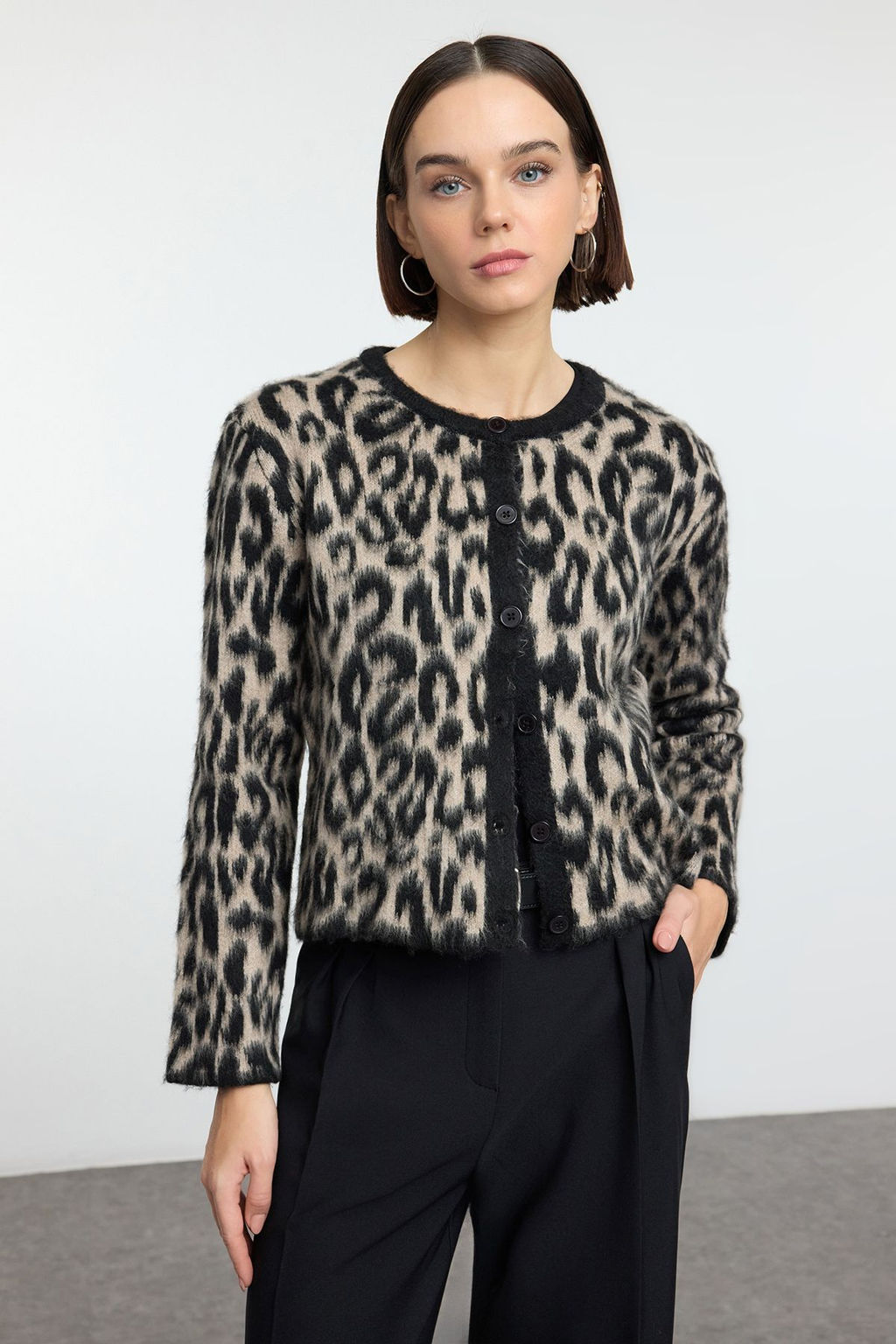 Kahverengi Leopar Desenli Triko H?rka TWOAW25HI00378