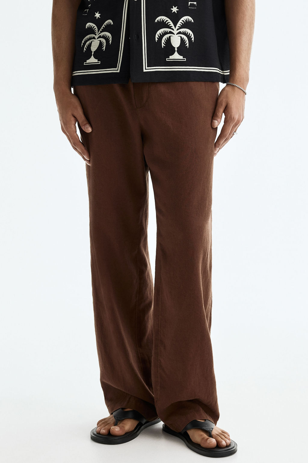 Pantal?n en mezcla de lino Relaxed Fit - H&m фото 8